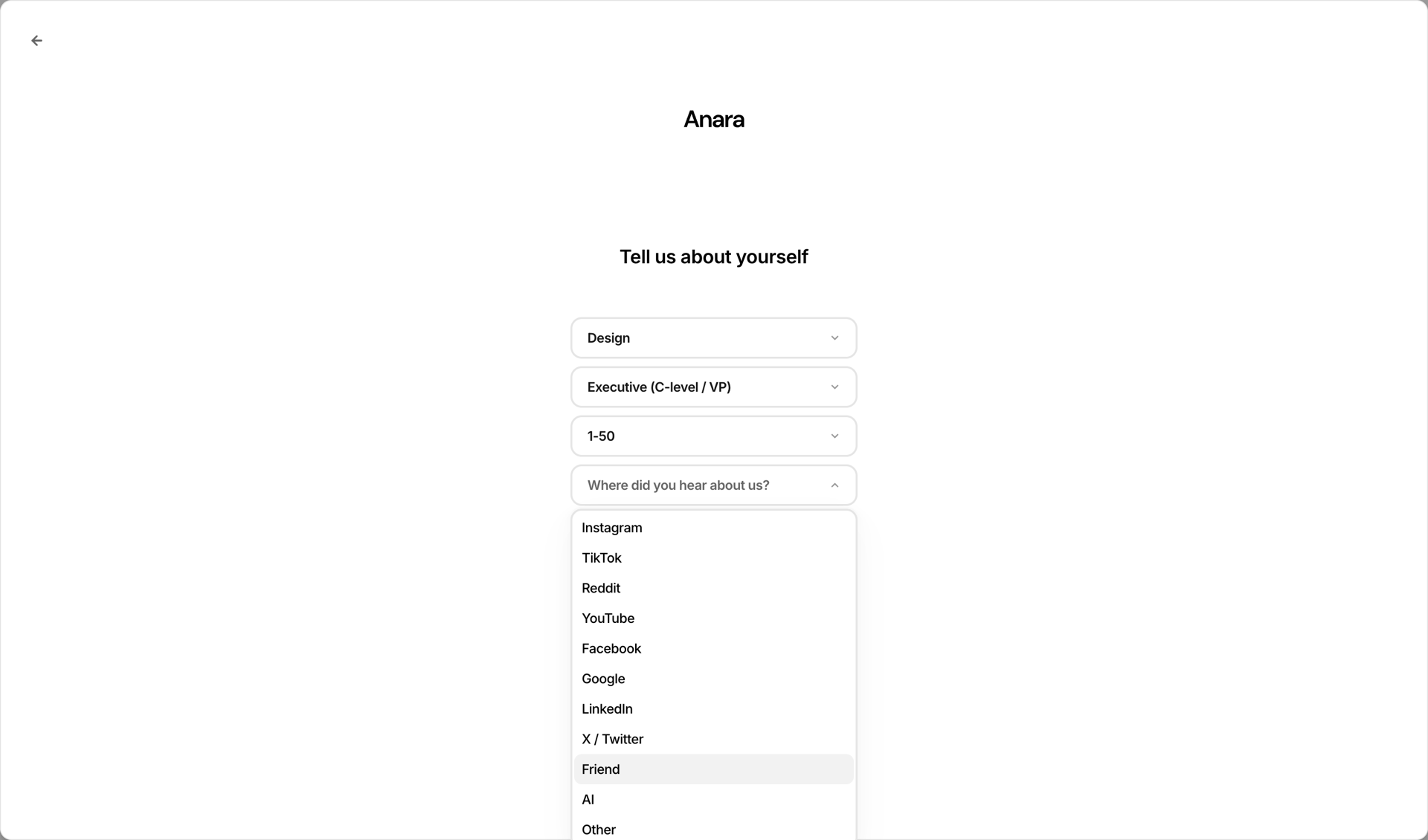 Anara screen example