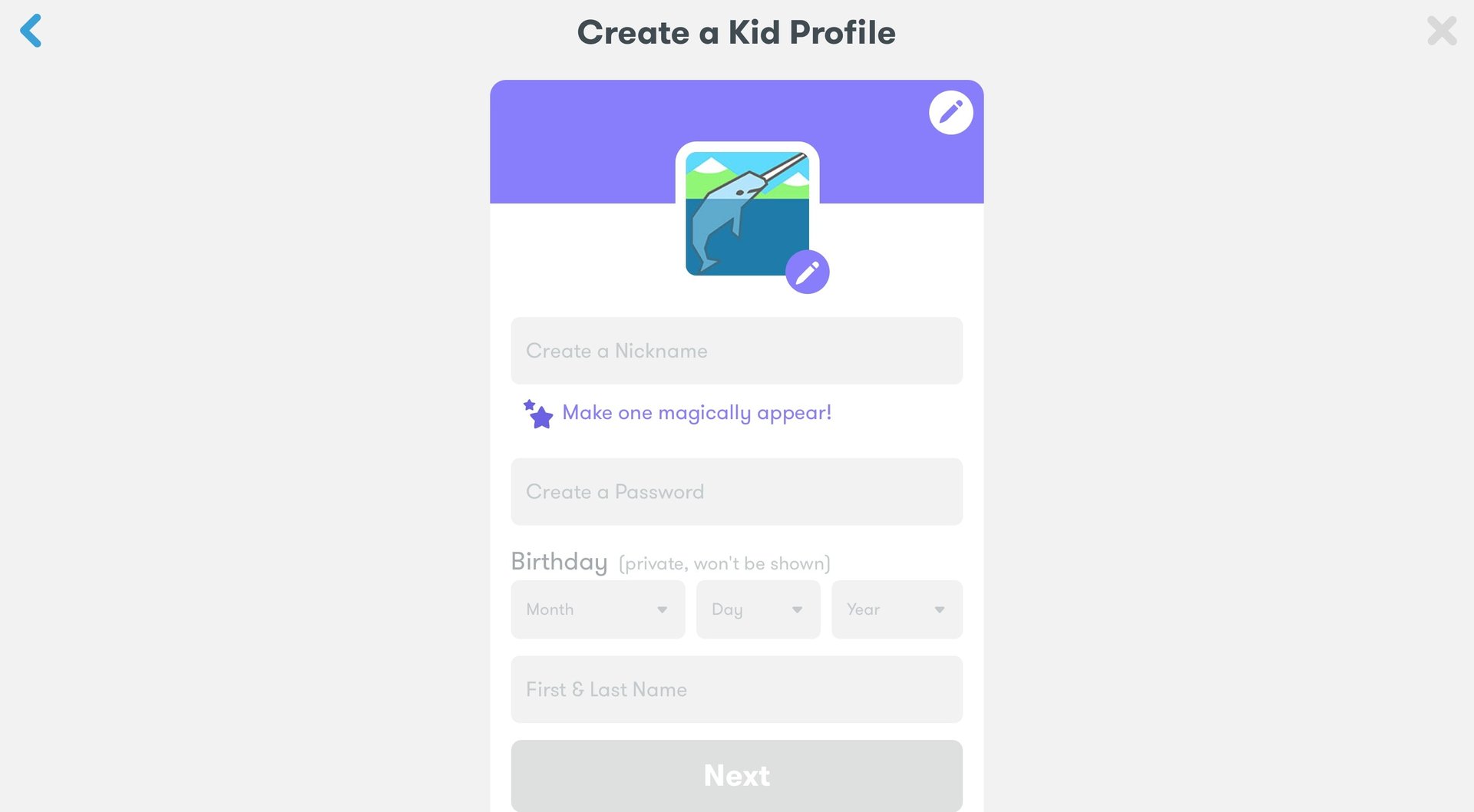 DIY
				signup page example