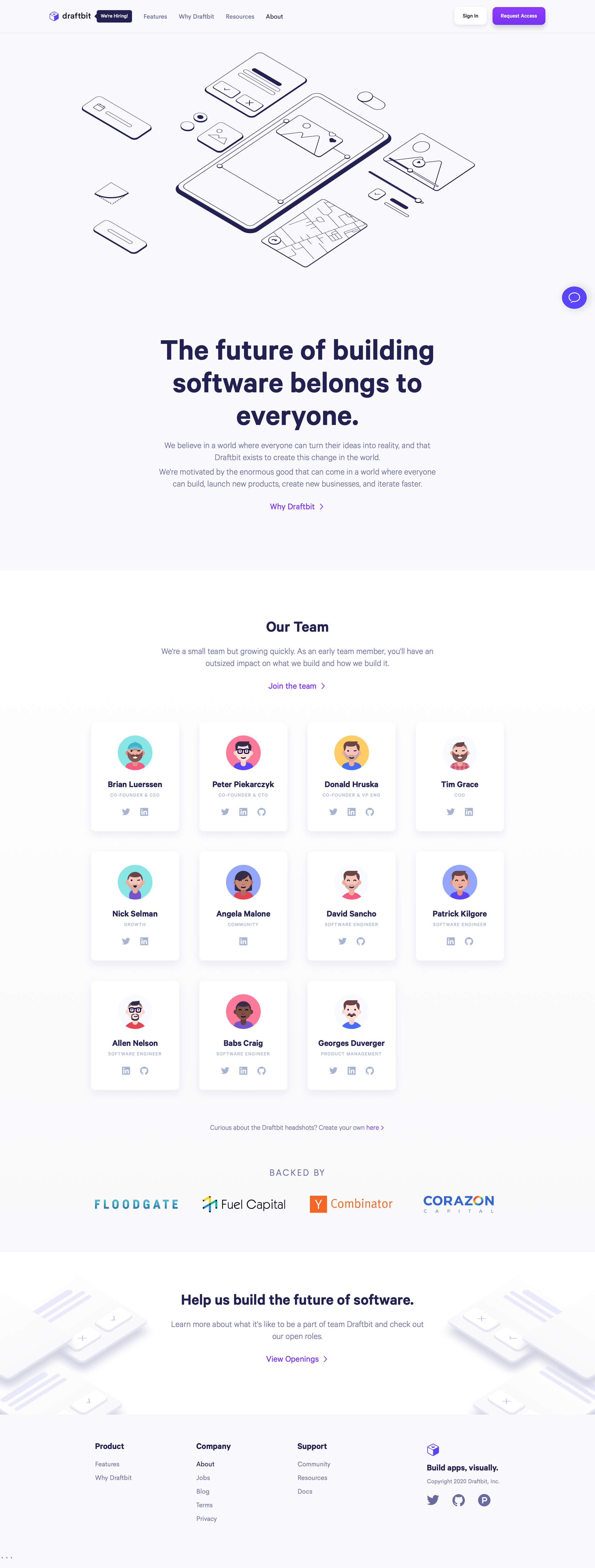 Draftbit
				about & company mission page example