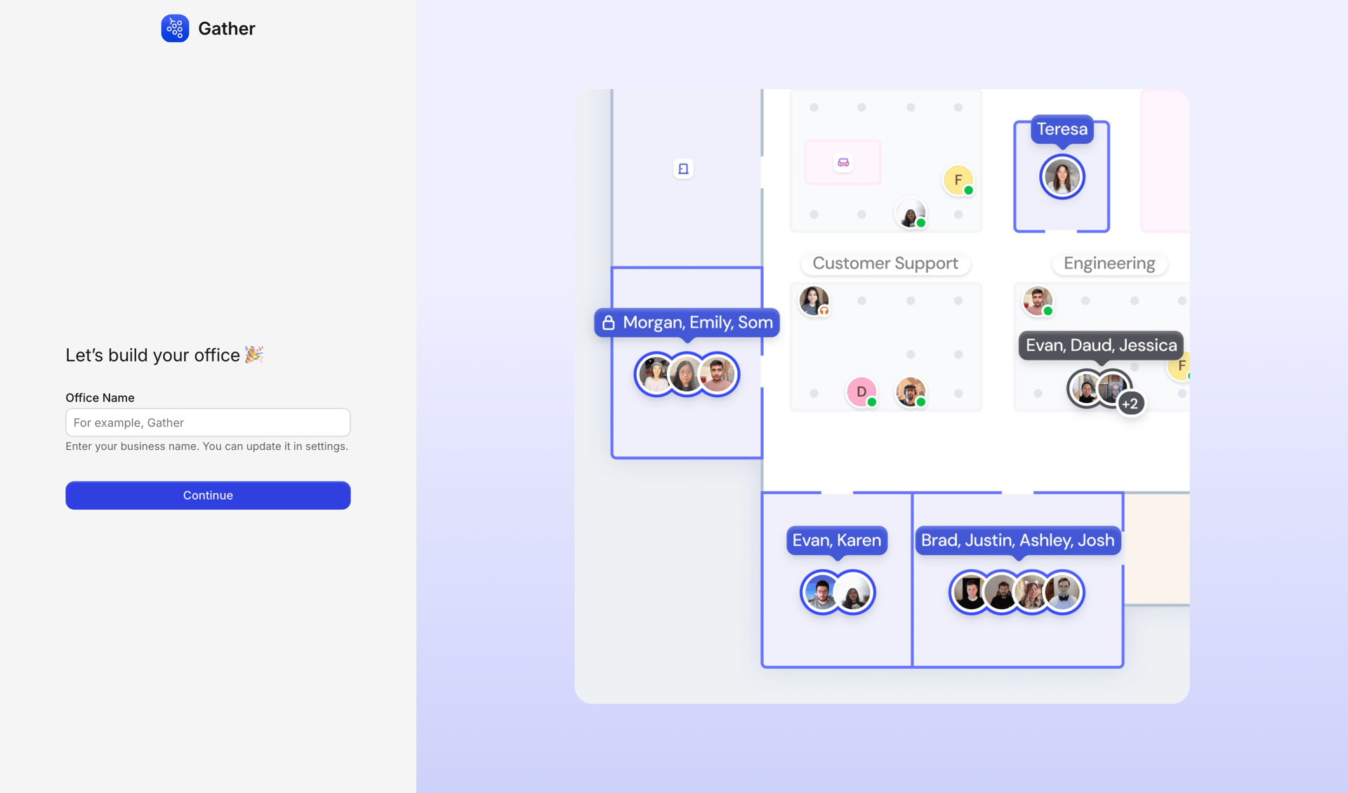 Gather screen example