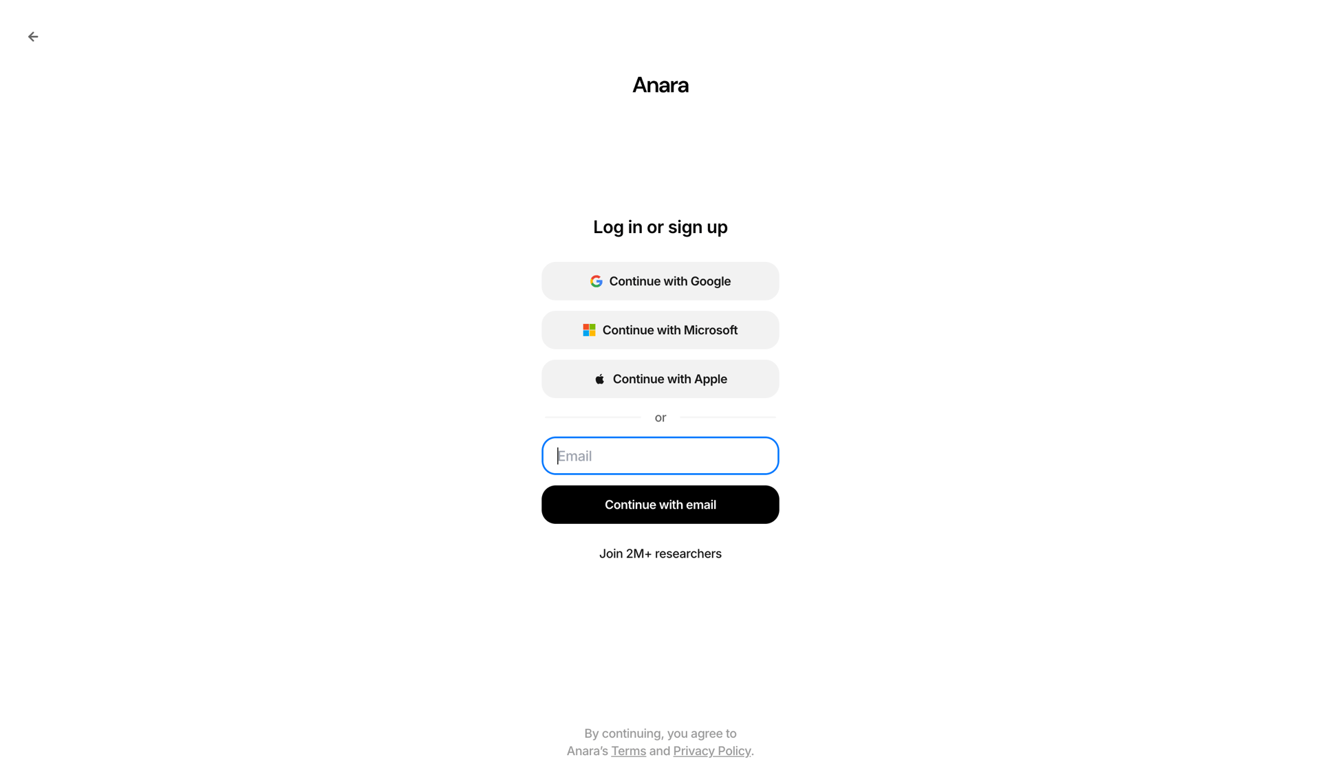 Anara screen example