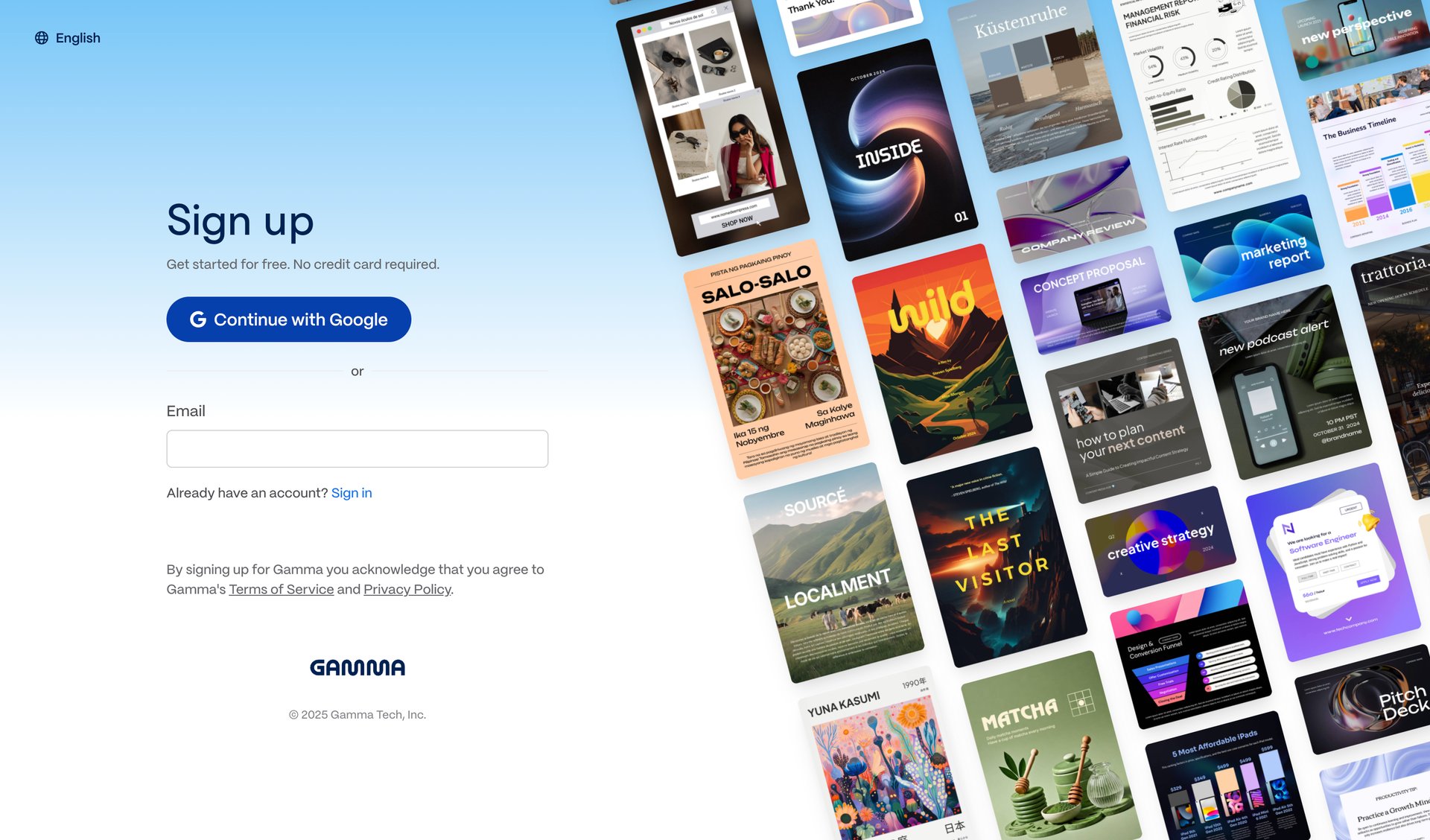 Gamma screen example