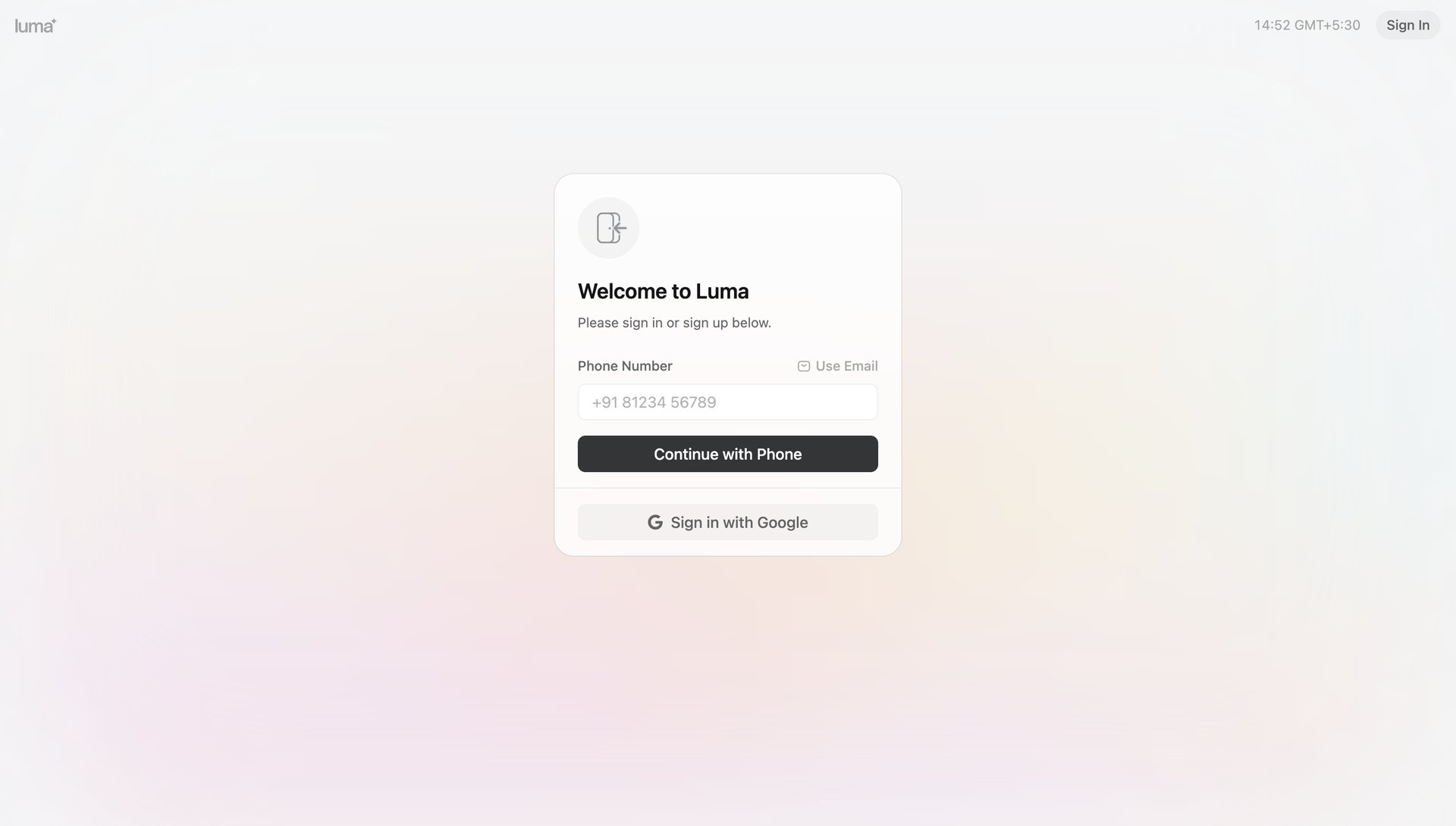 Luma
				signin page example