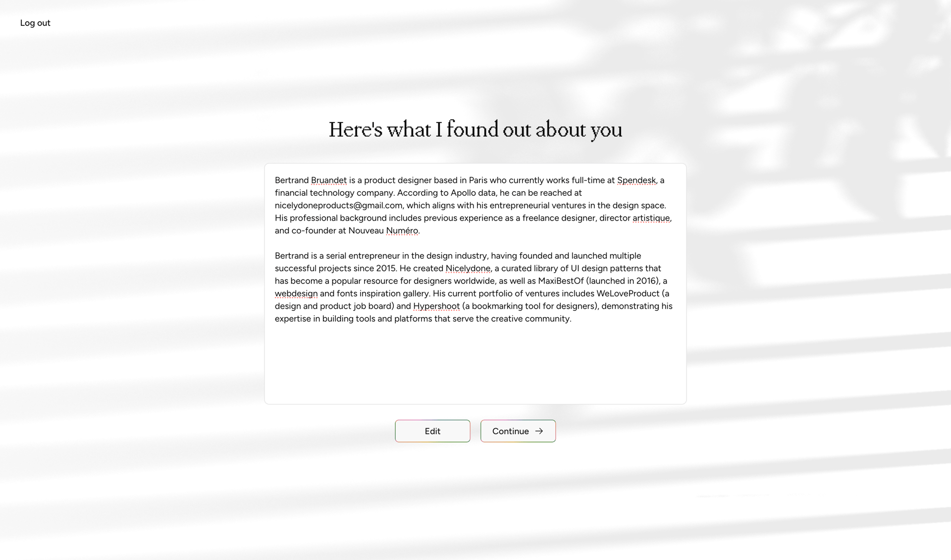 Cofounder screen example