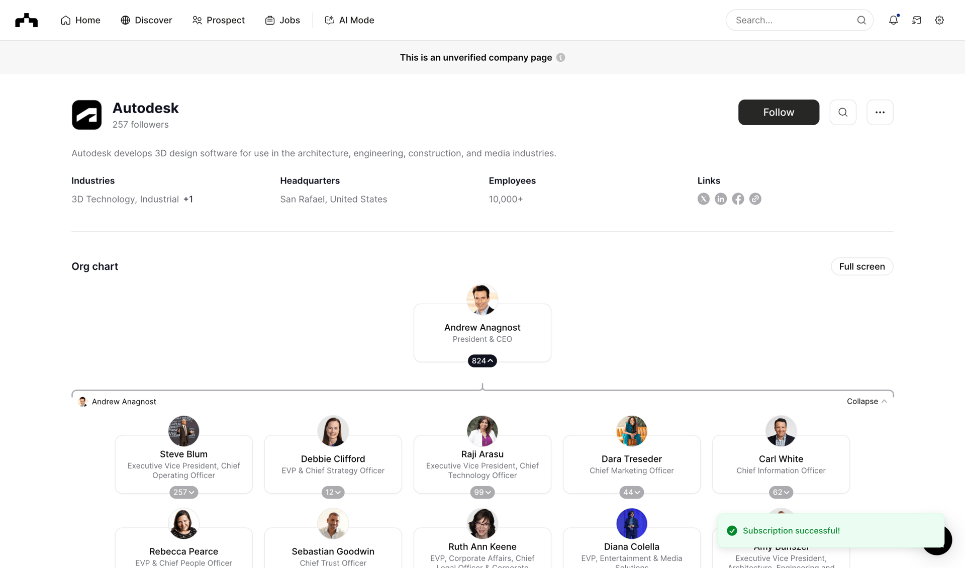 The org screen example