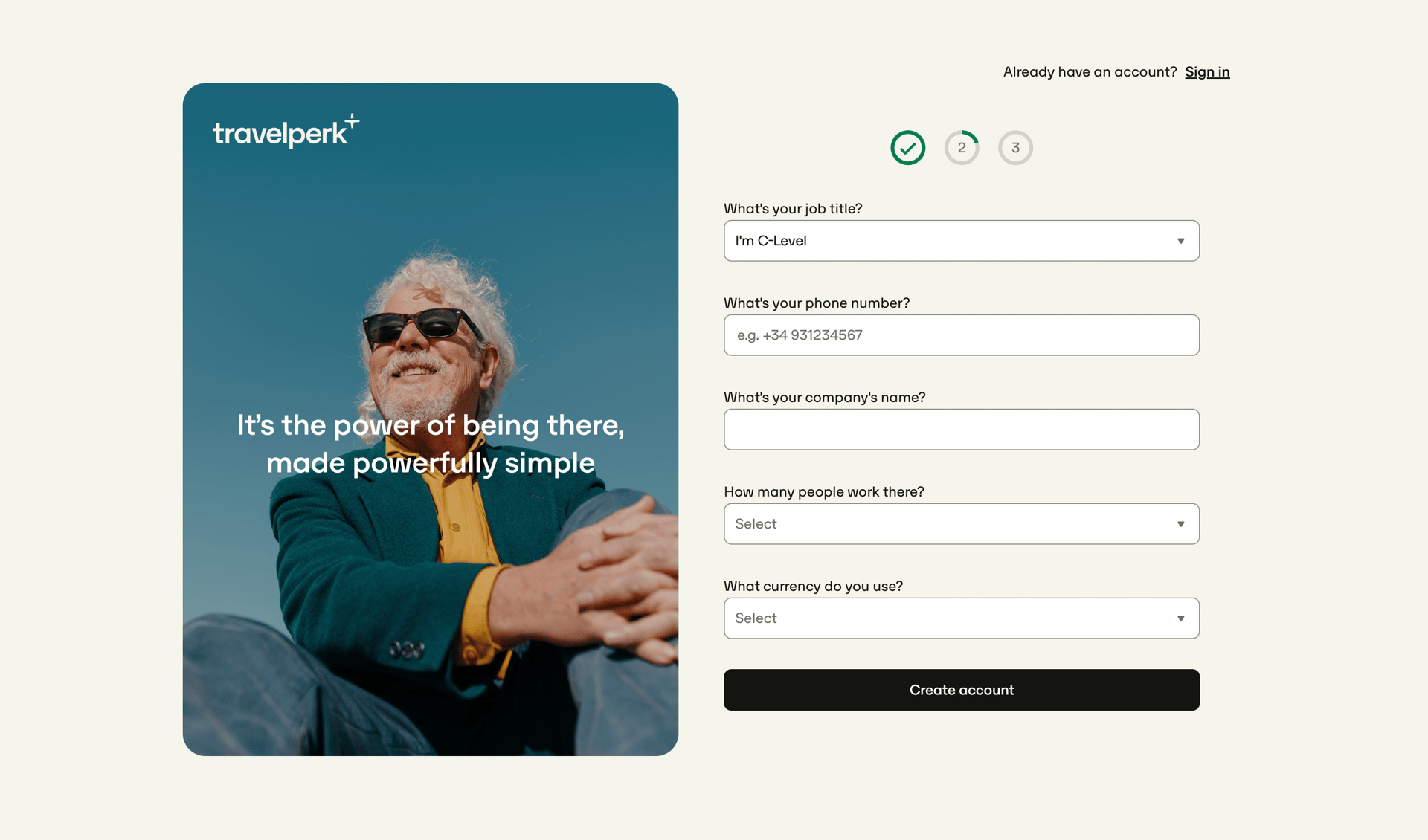 Travelperk screen example