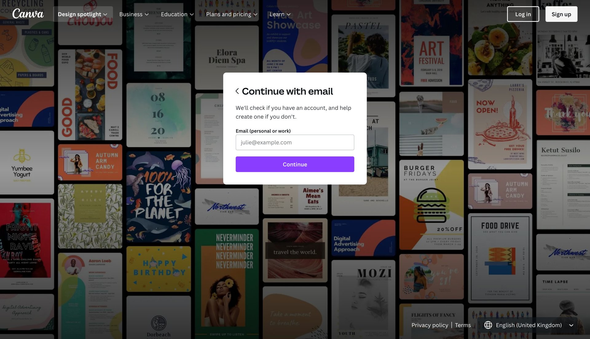 Canva
				signin page example