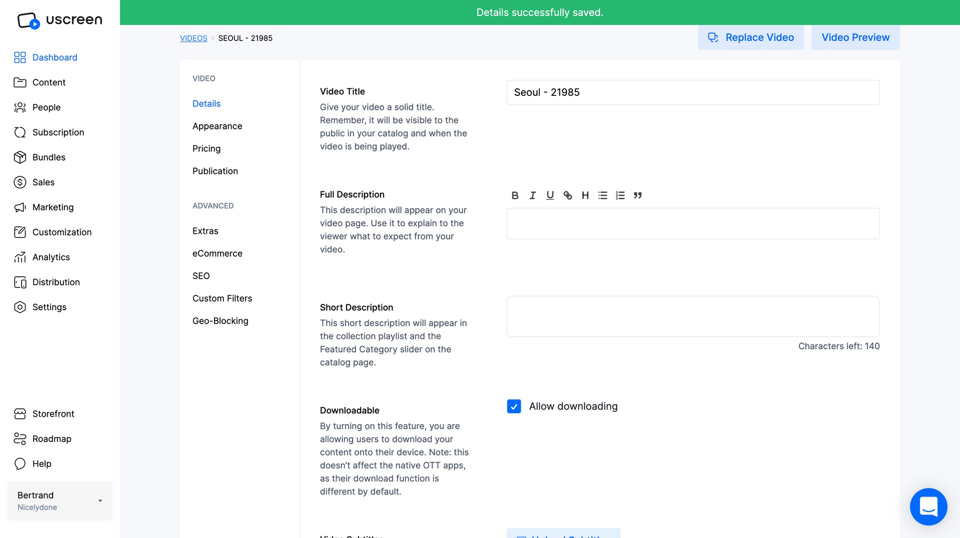 Uscreen
			      ux ui design