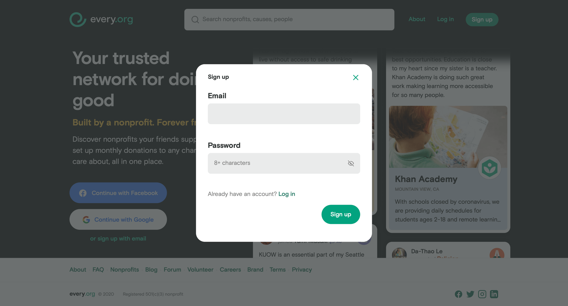 Every
				signup page example
