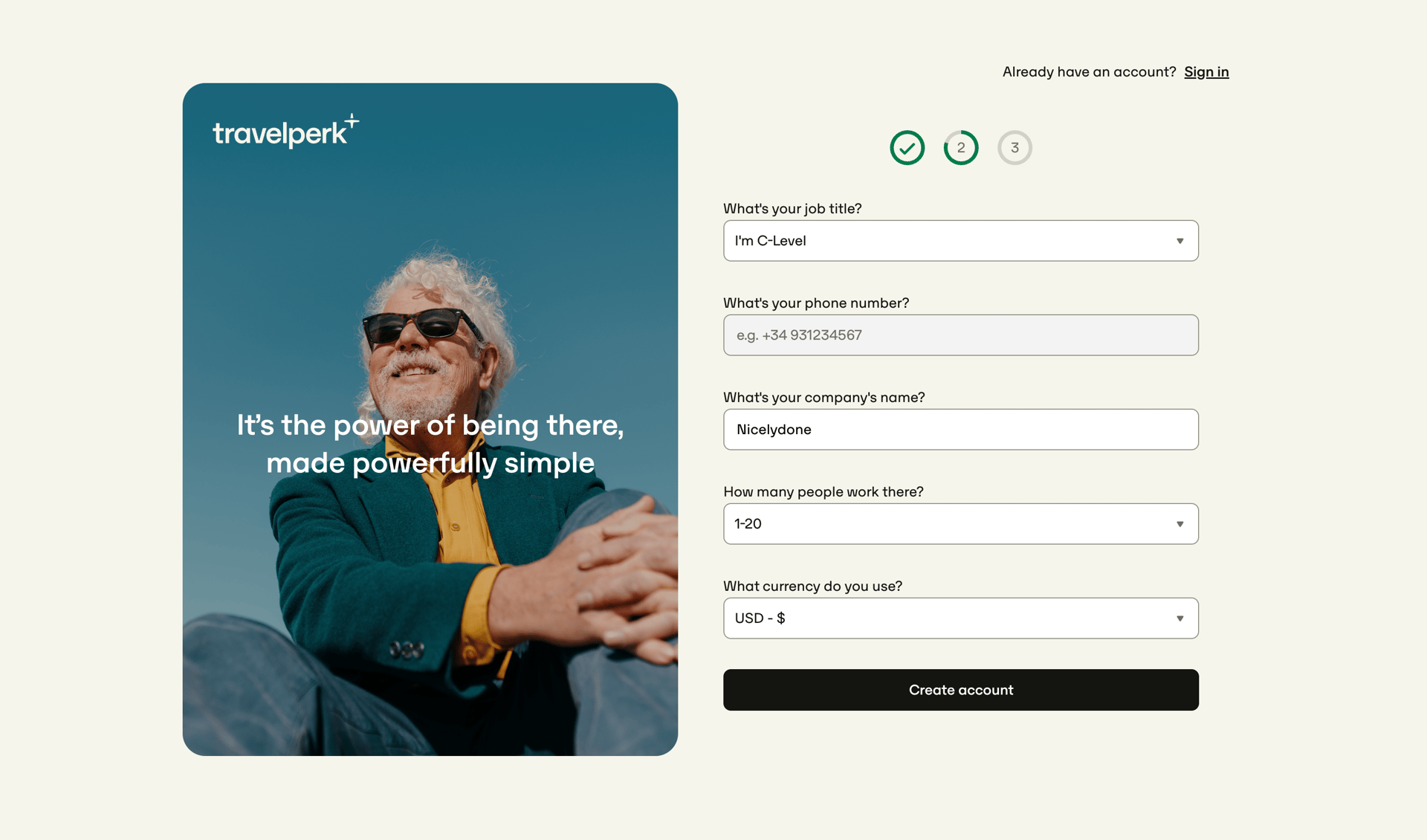 Travelperk screen example