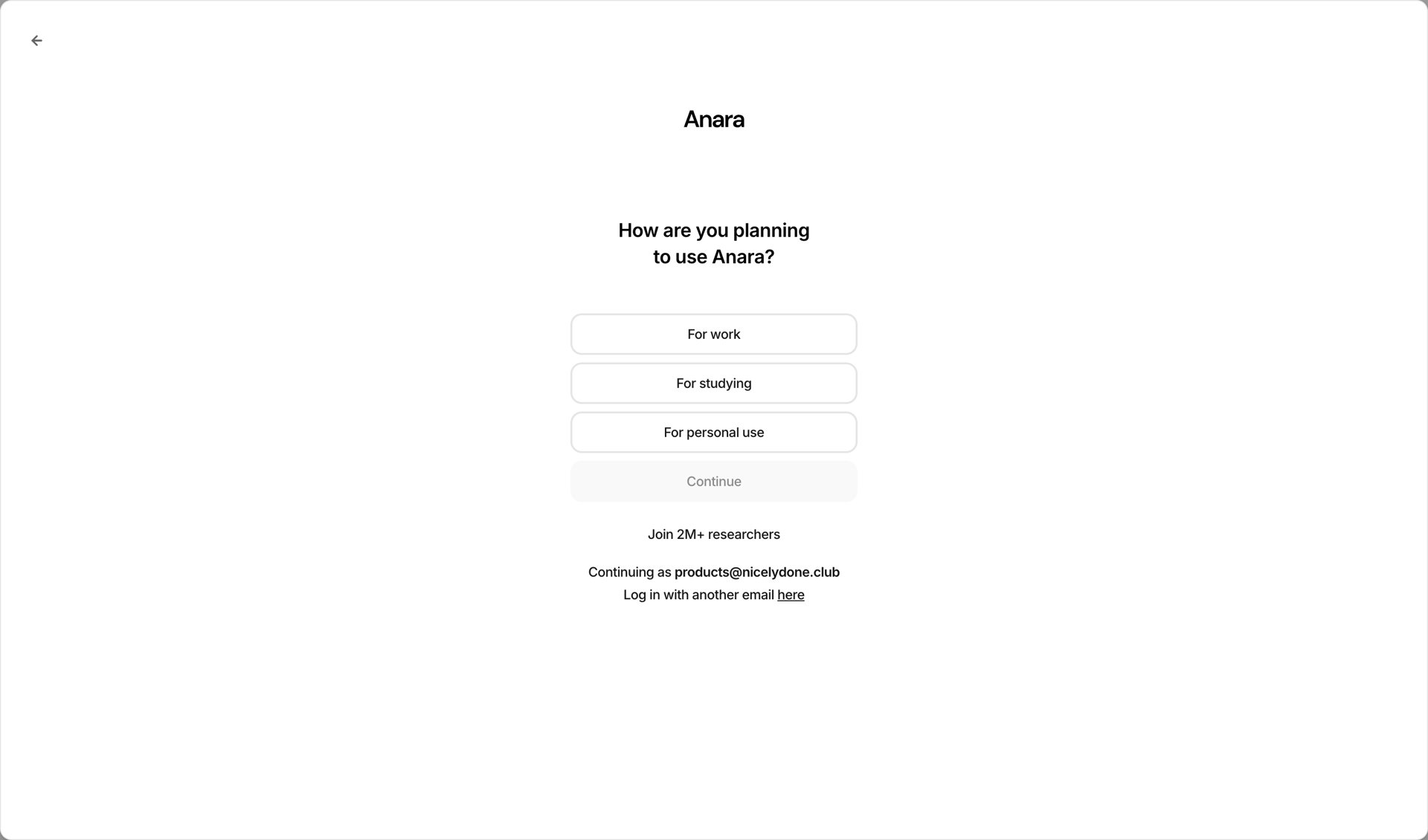 Anara screen example