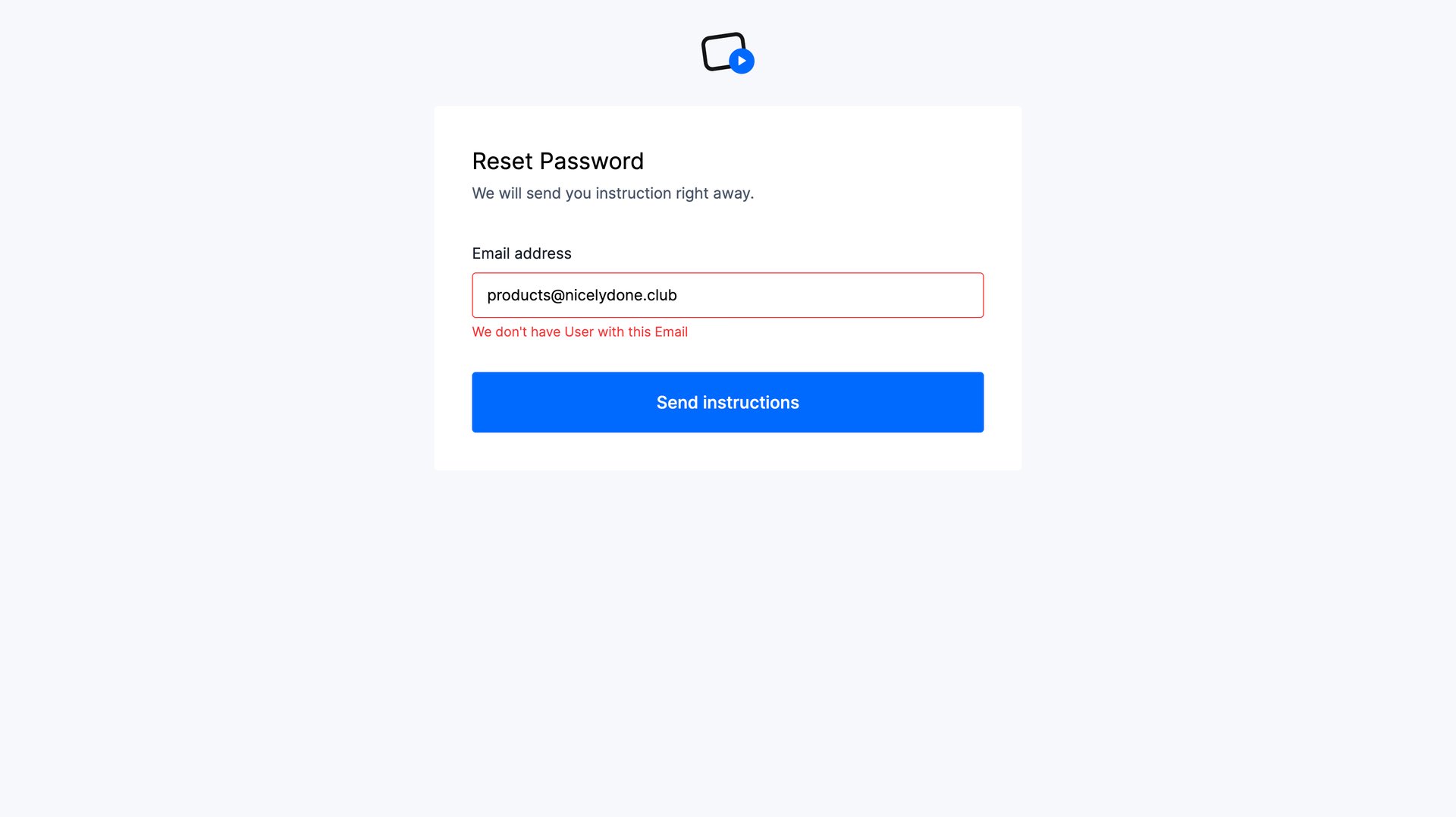 Uscreen
				password reset page example