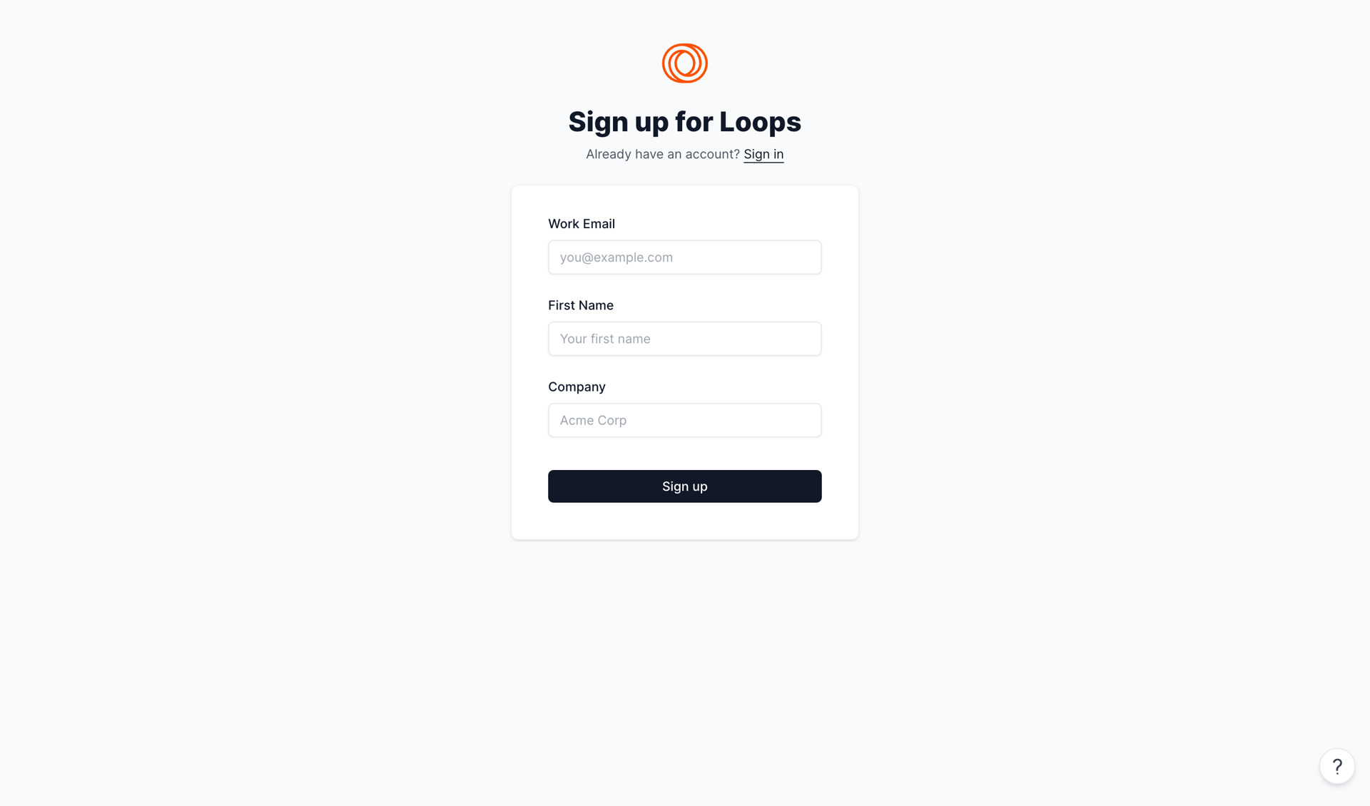 Loops screen example