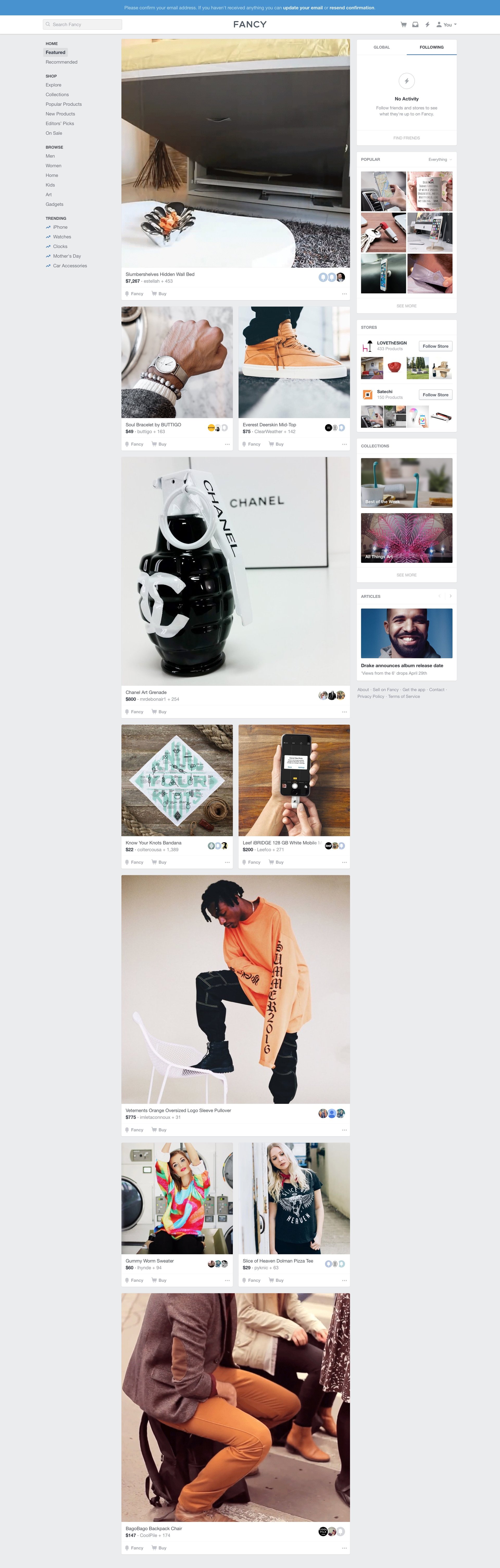 Fancy
				home page example