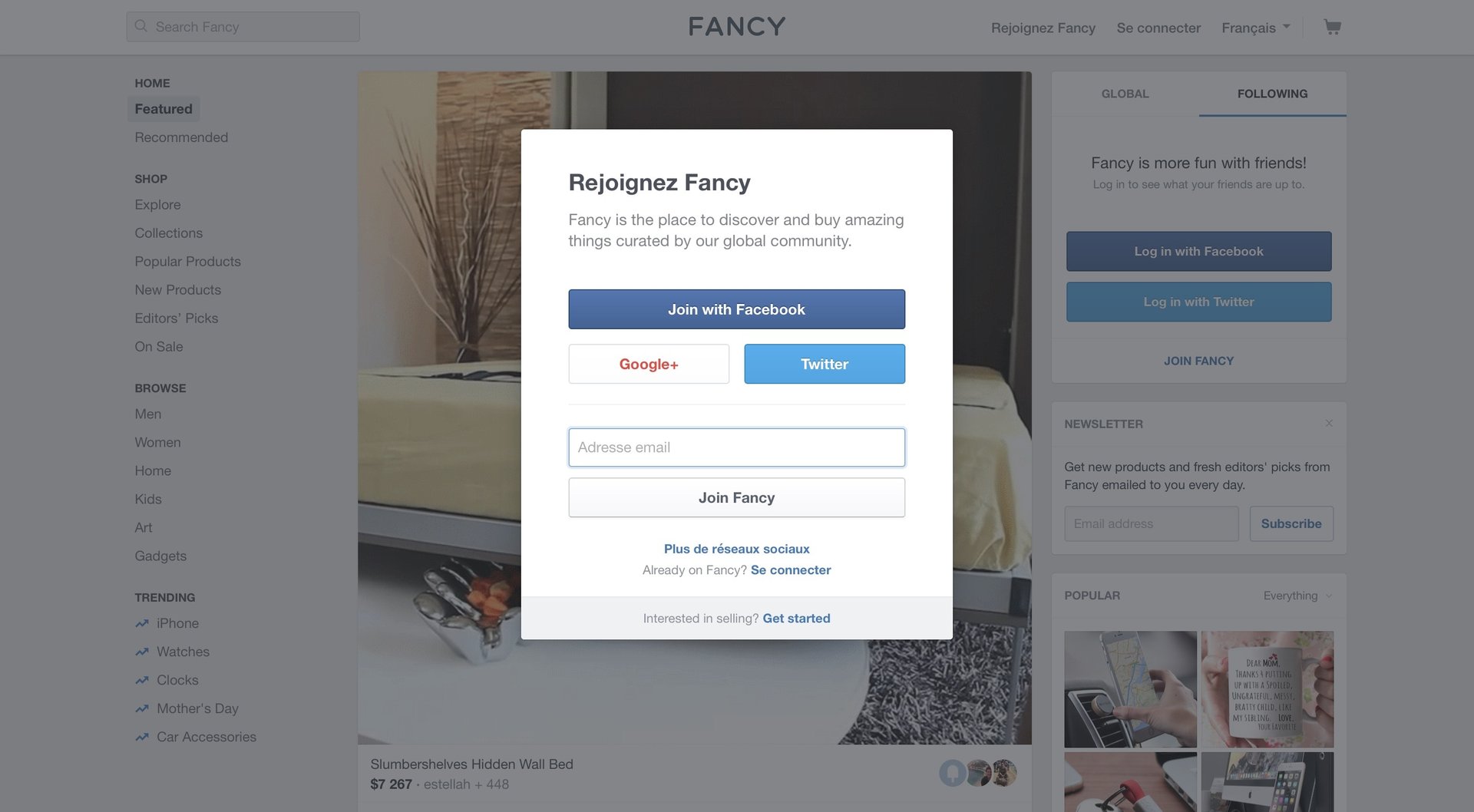 Fancy
				signup page example