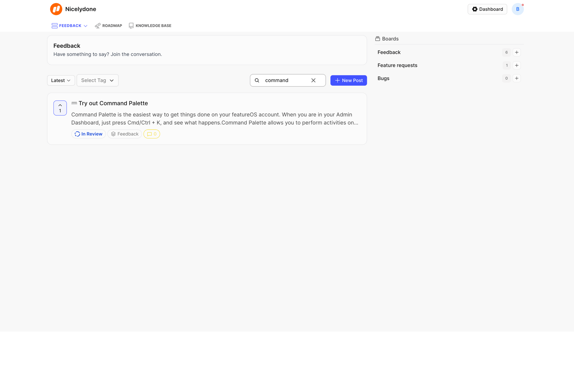 FeatureOS
			grid sidebar navigation feedback collection ux ui design