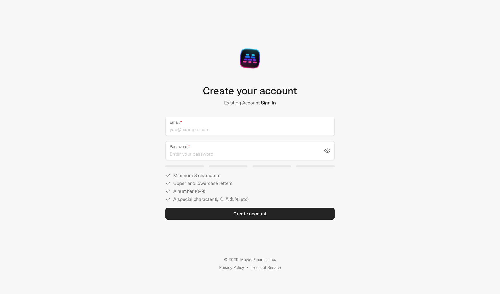 Maybe Finance screen example
