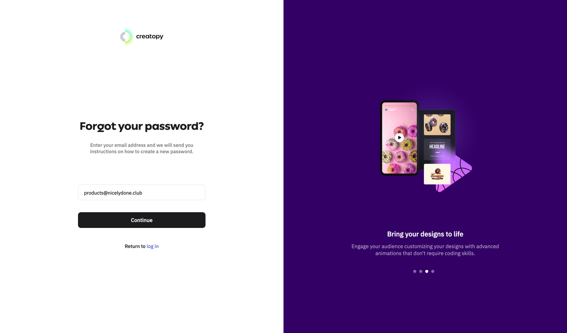 Creatopy screen example