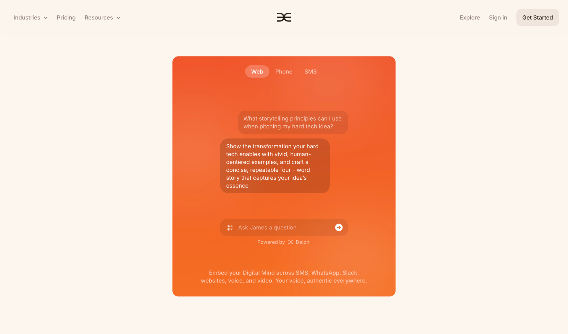 Delphi
				landing page page example