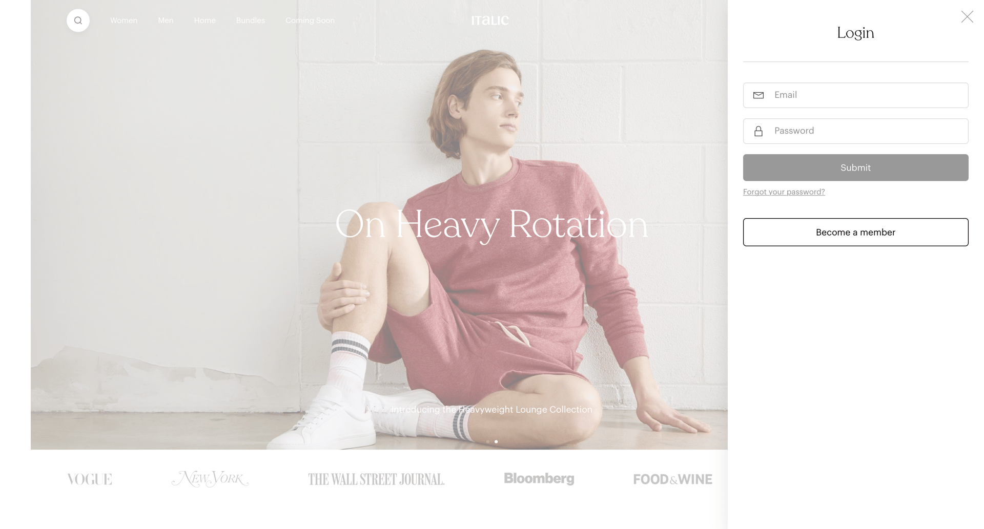 Italic
				signin page example