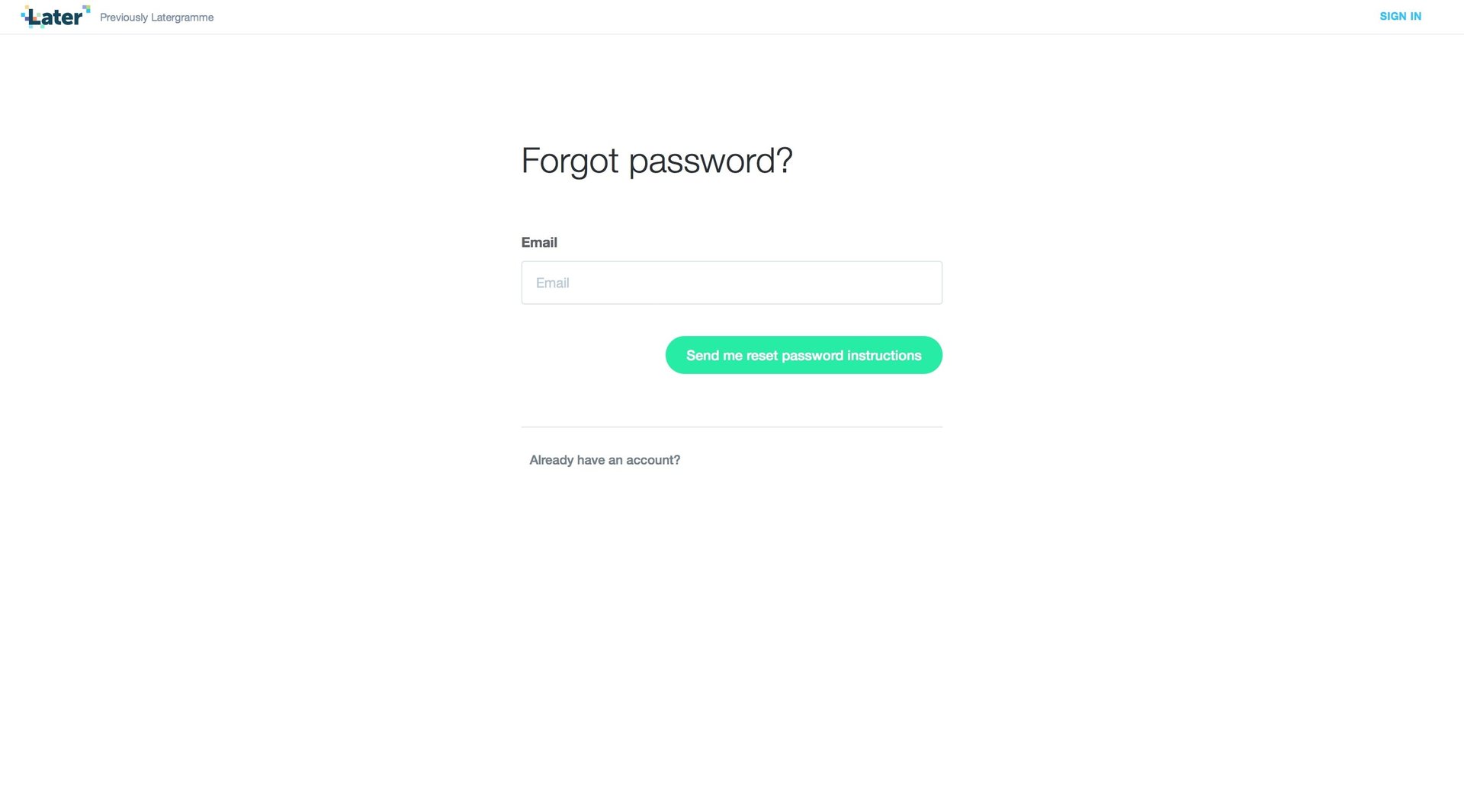 Later
				password reset page example