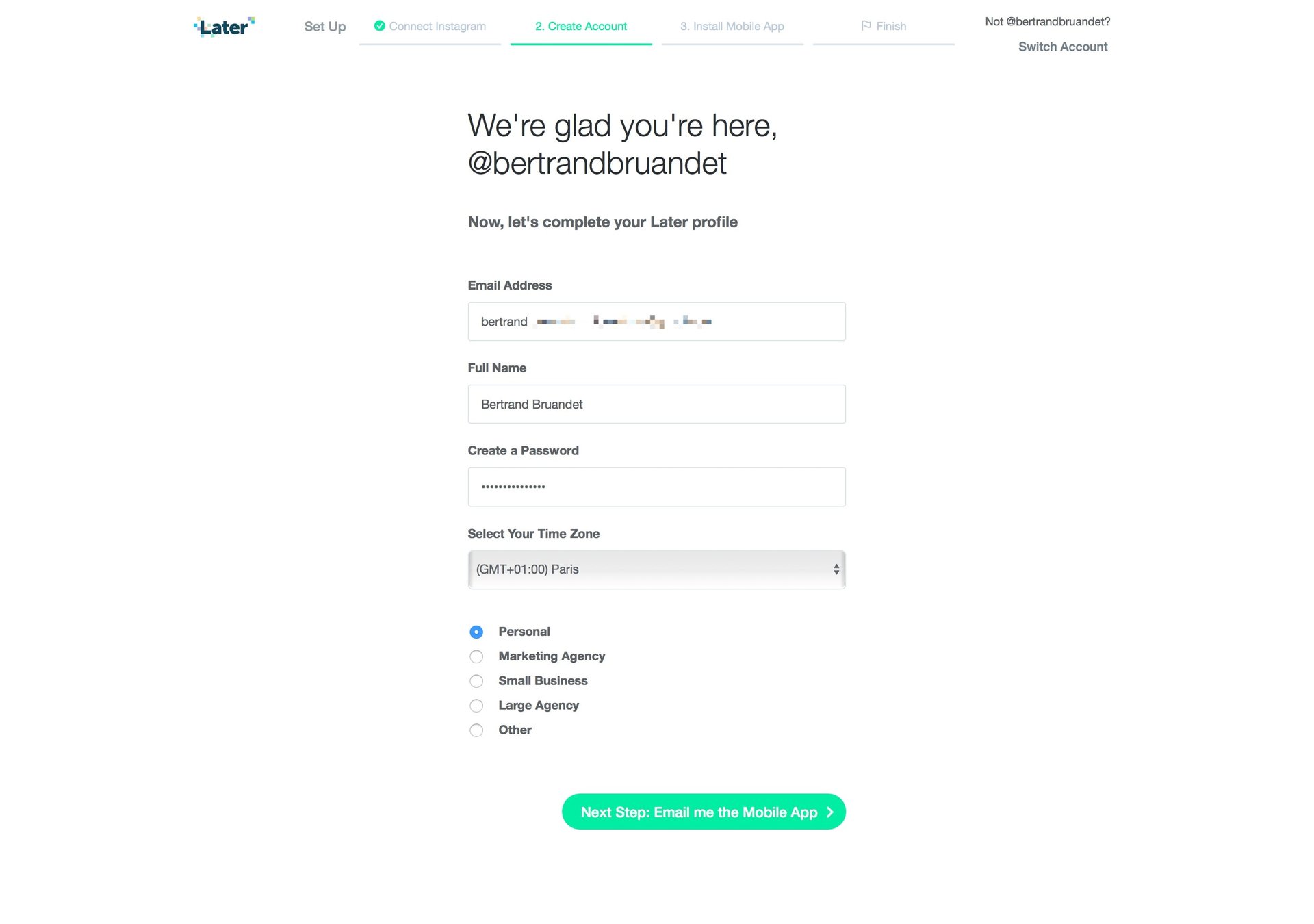 Later
				signup page example