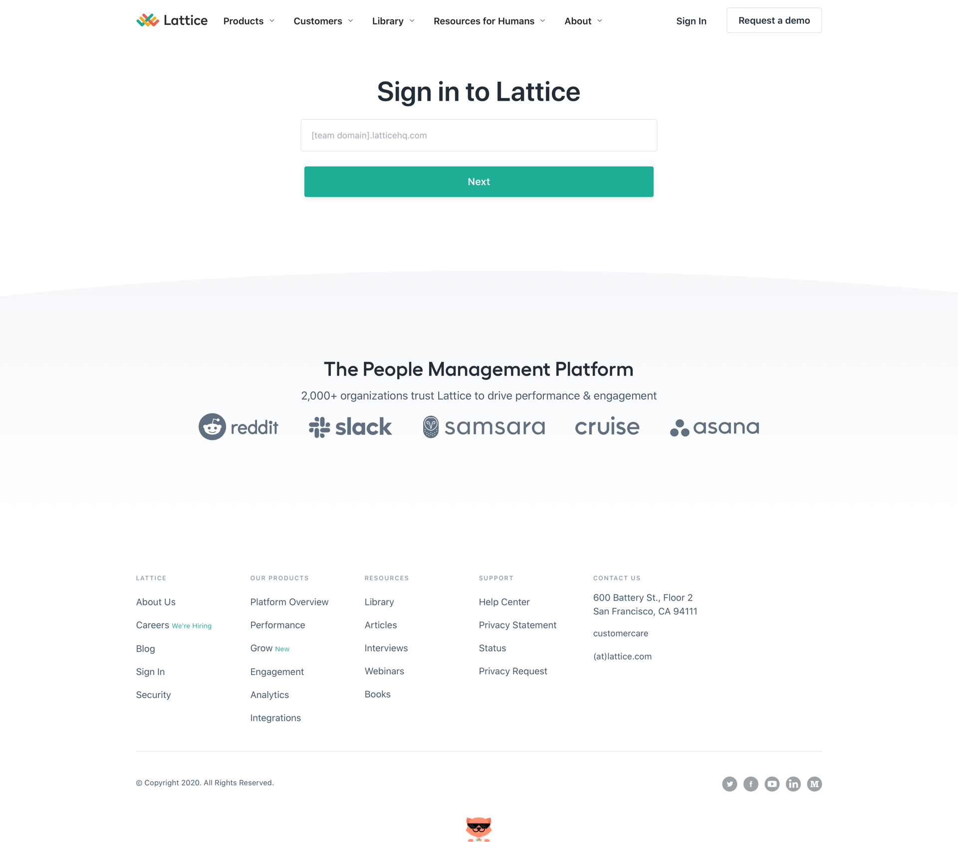 Lattice
				signin page example