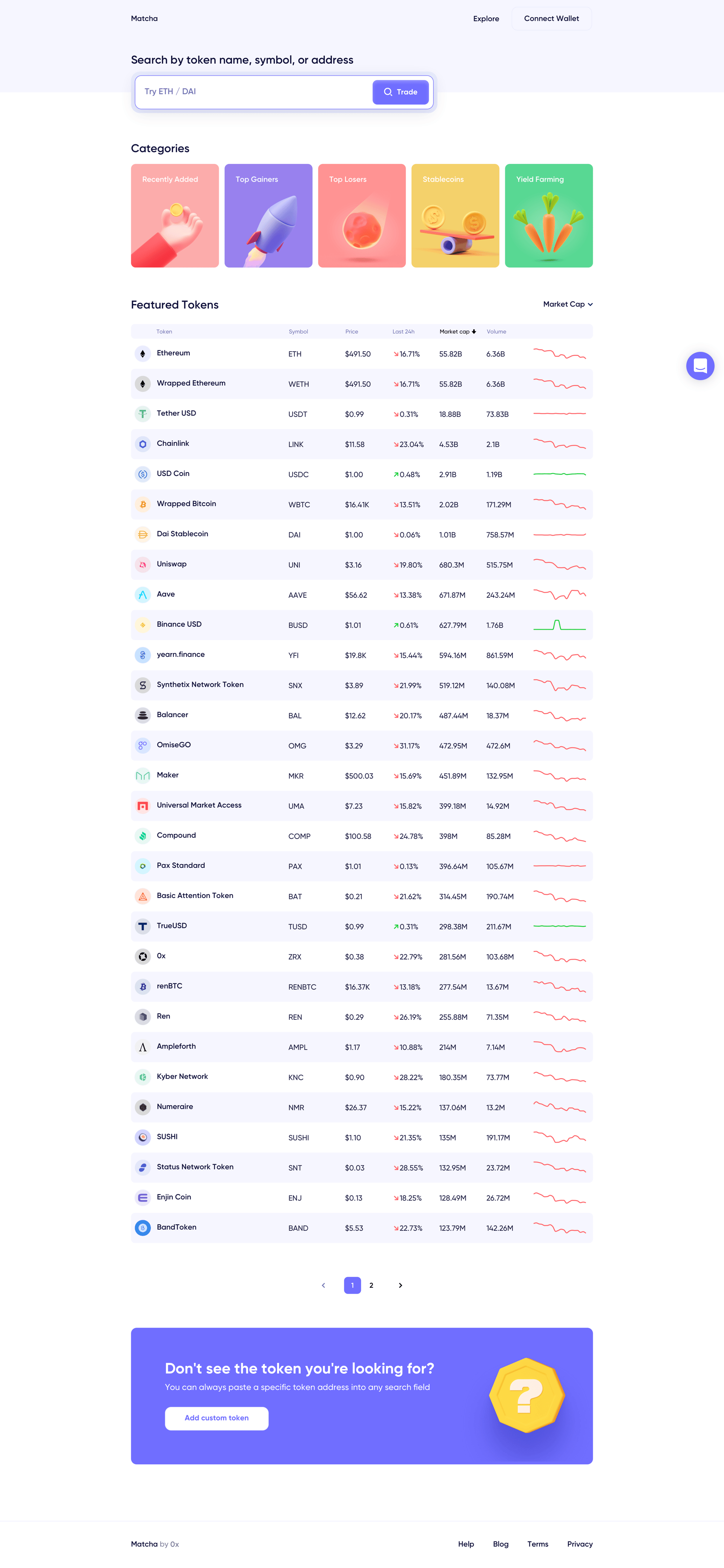 Matcha
				list page example