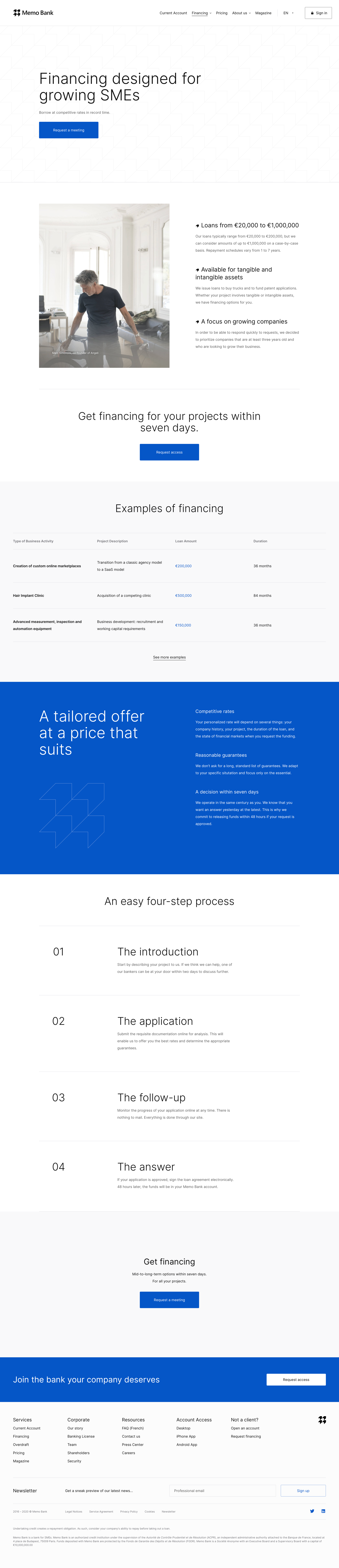 Memo Bank
				product page page example