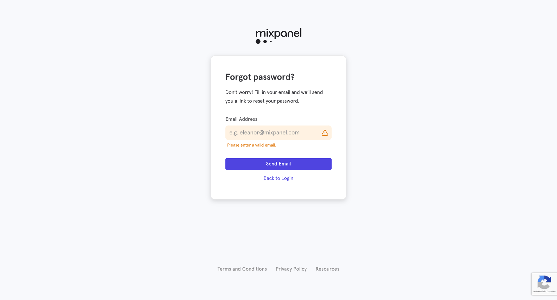 Mixpanel
				password reset page example