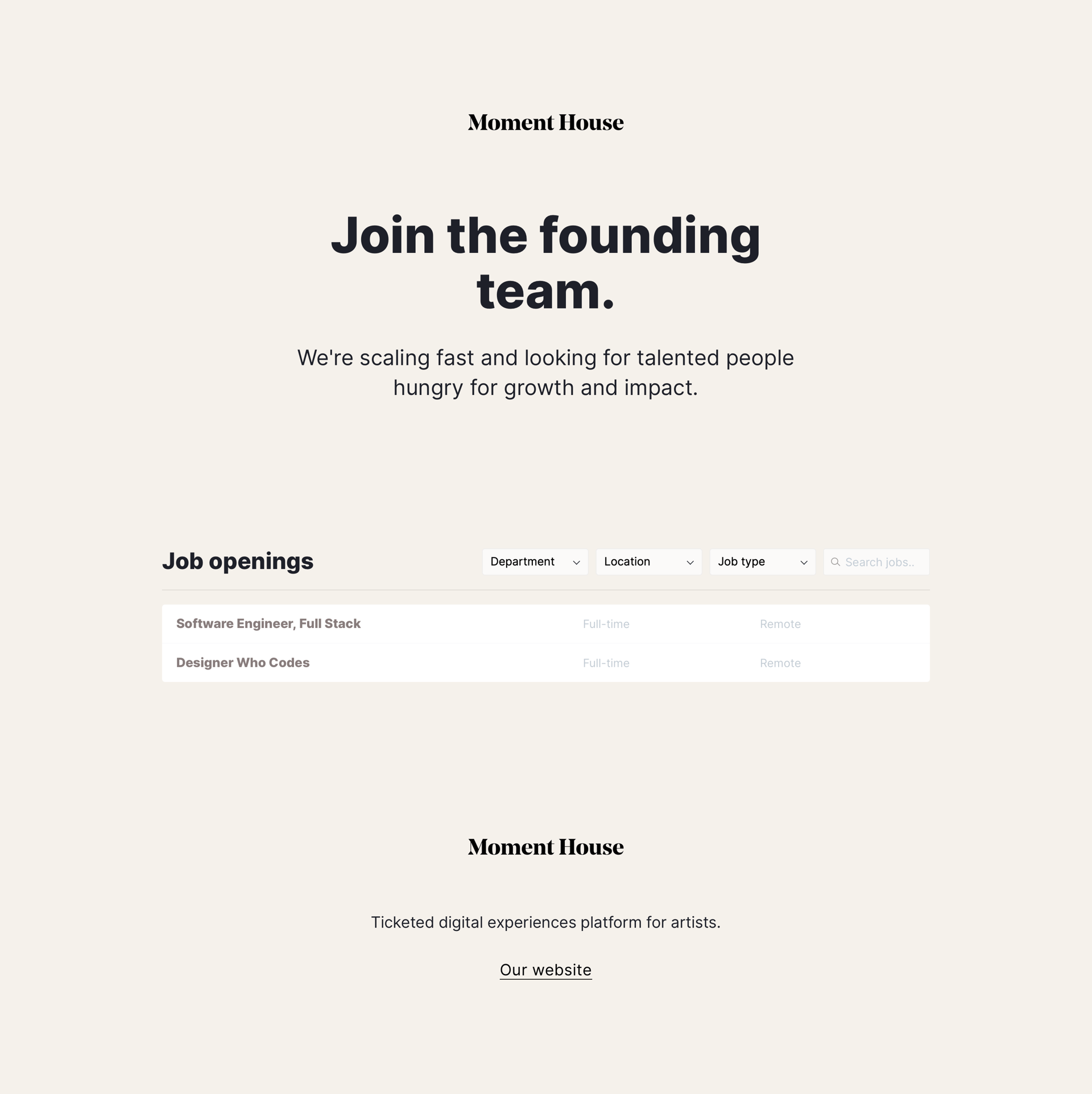 Moment House
			   ux ui design