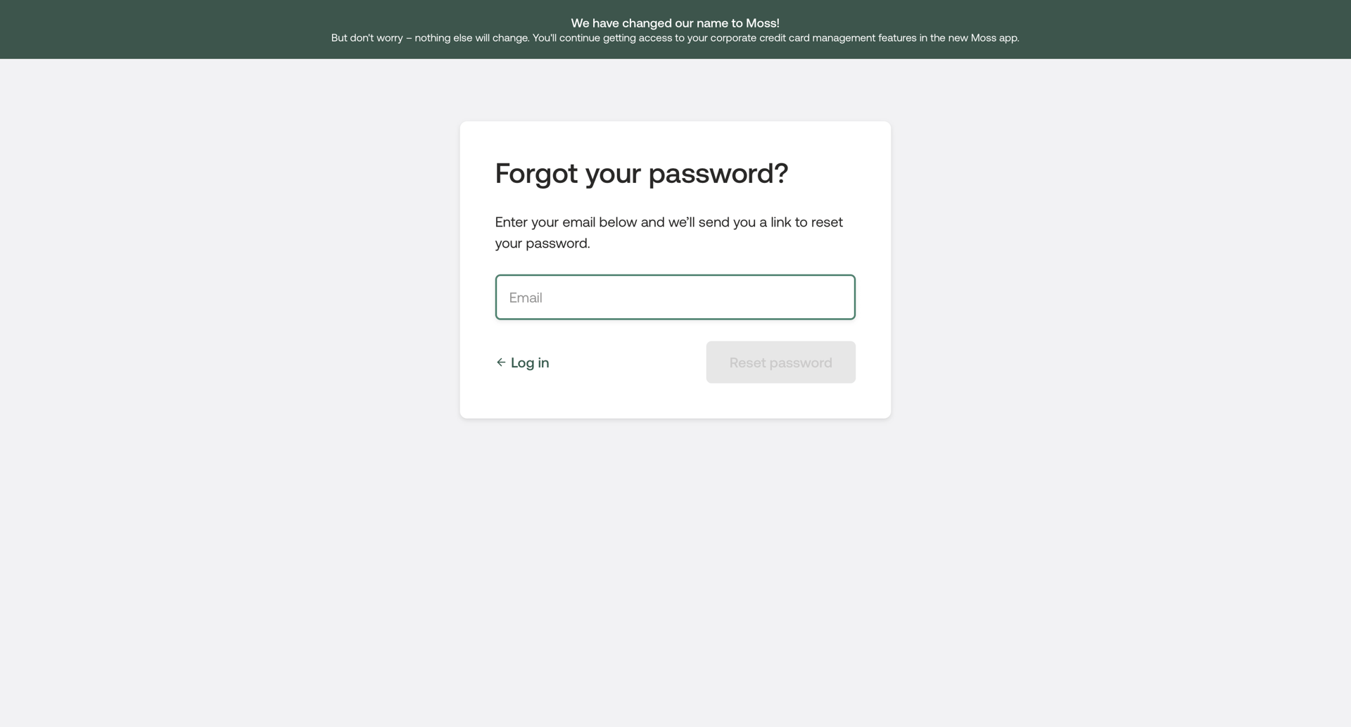 Moss
				password reset page example