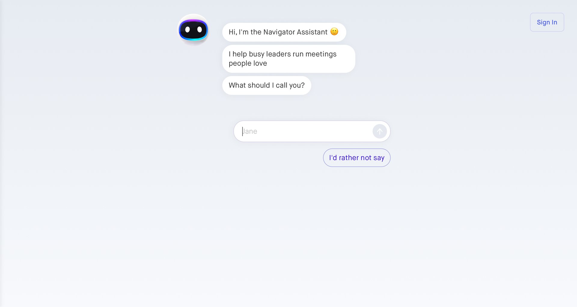 Navigator
				signup page example