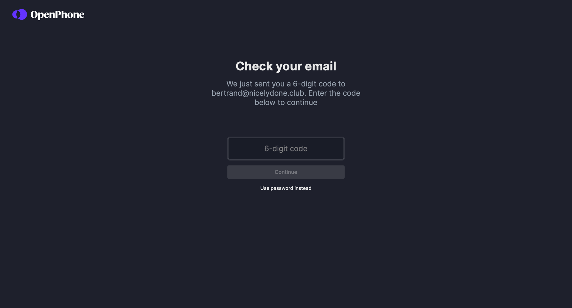 OpenPhone
				signup page example