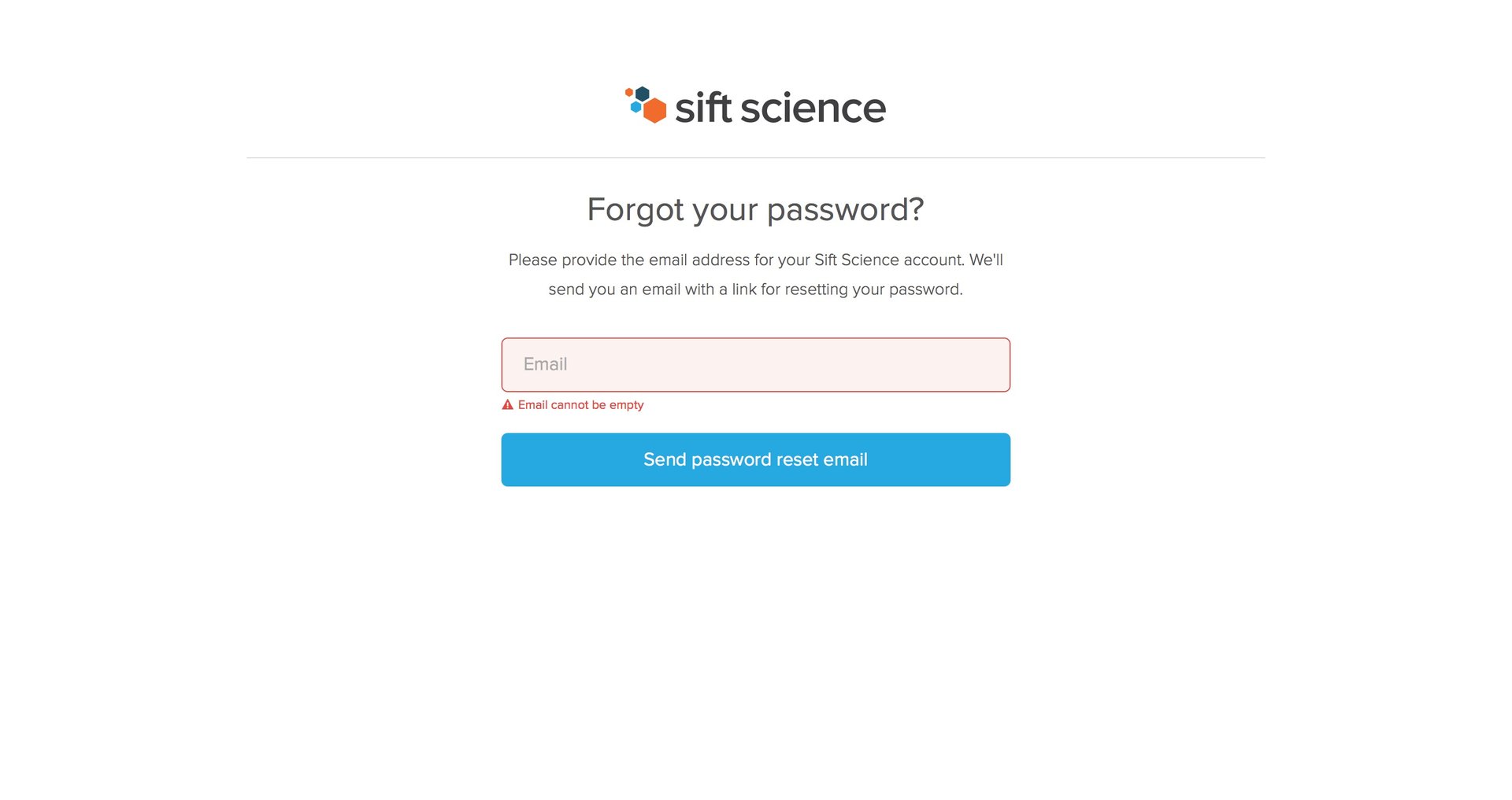 Sift science
				password reset page example