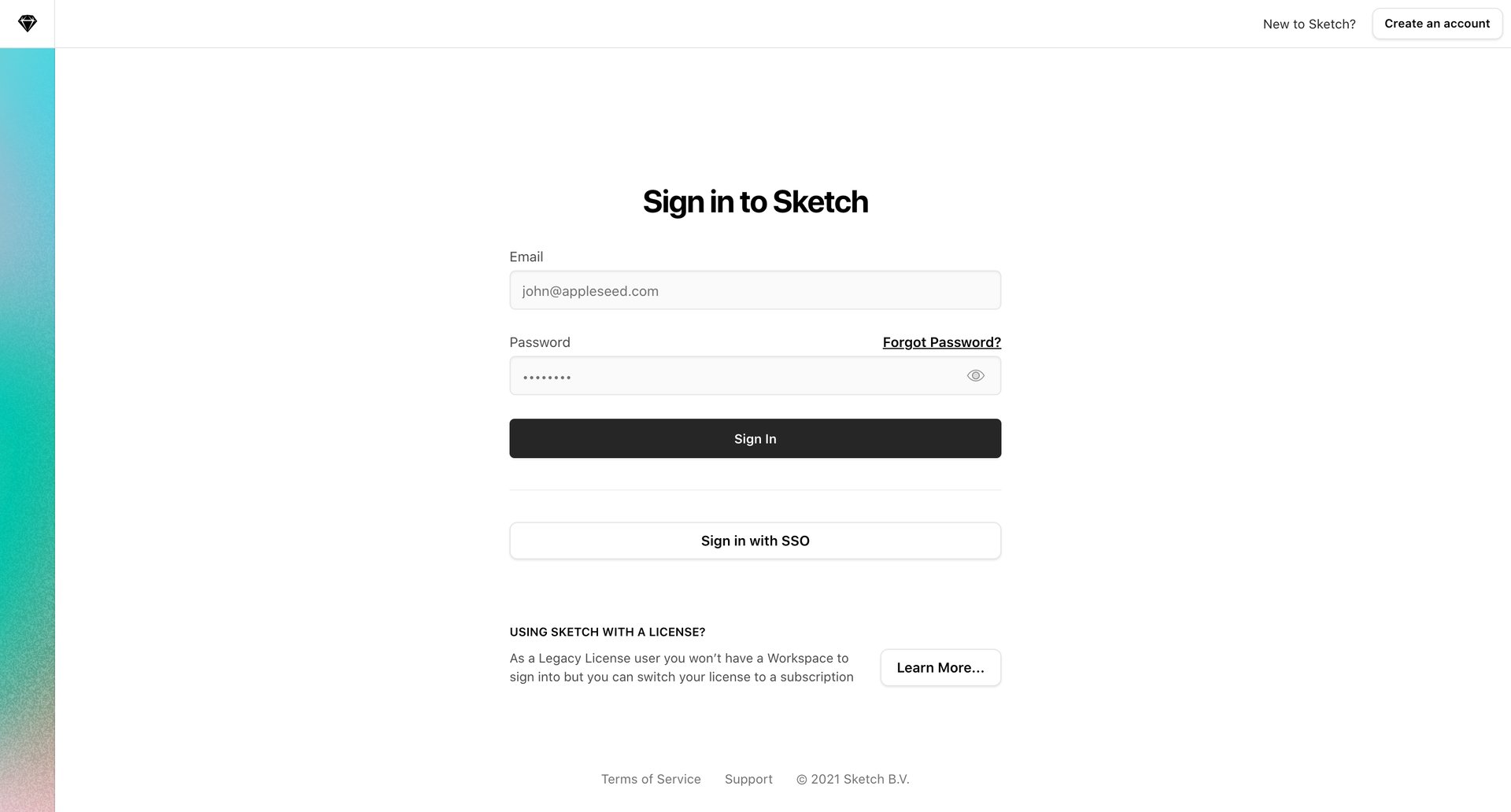 Sketch
				signin page example