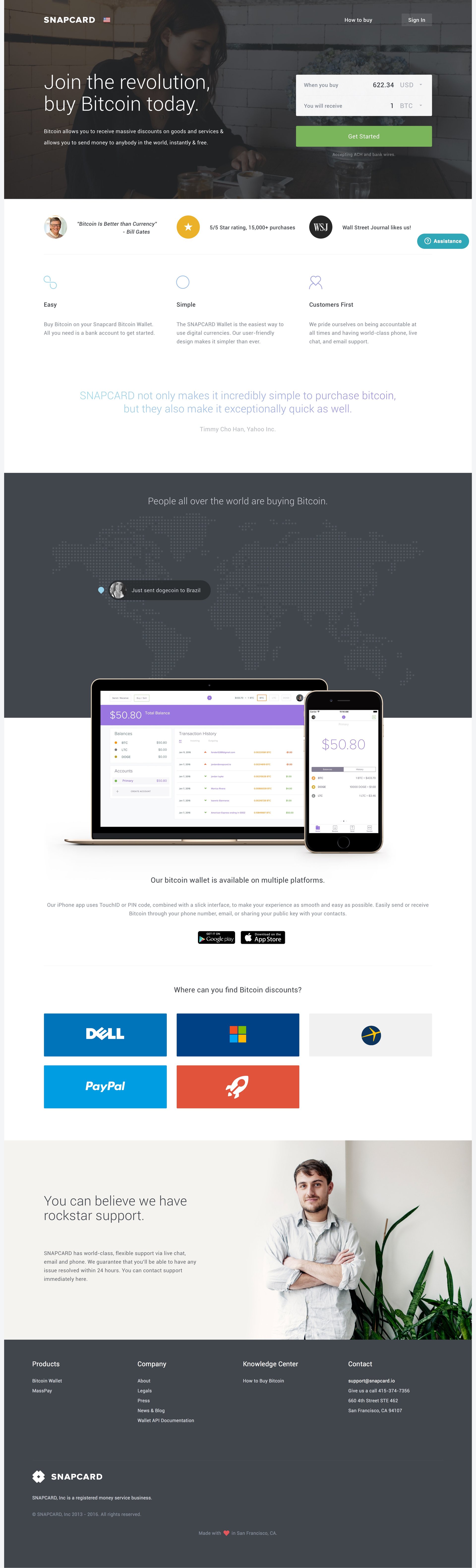 Snapcard
				 page example