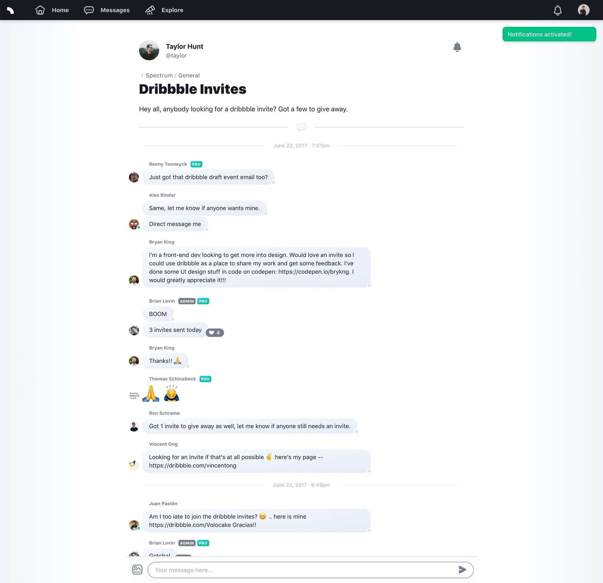 Spectrum
				detail page page example
