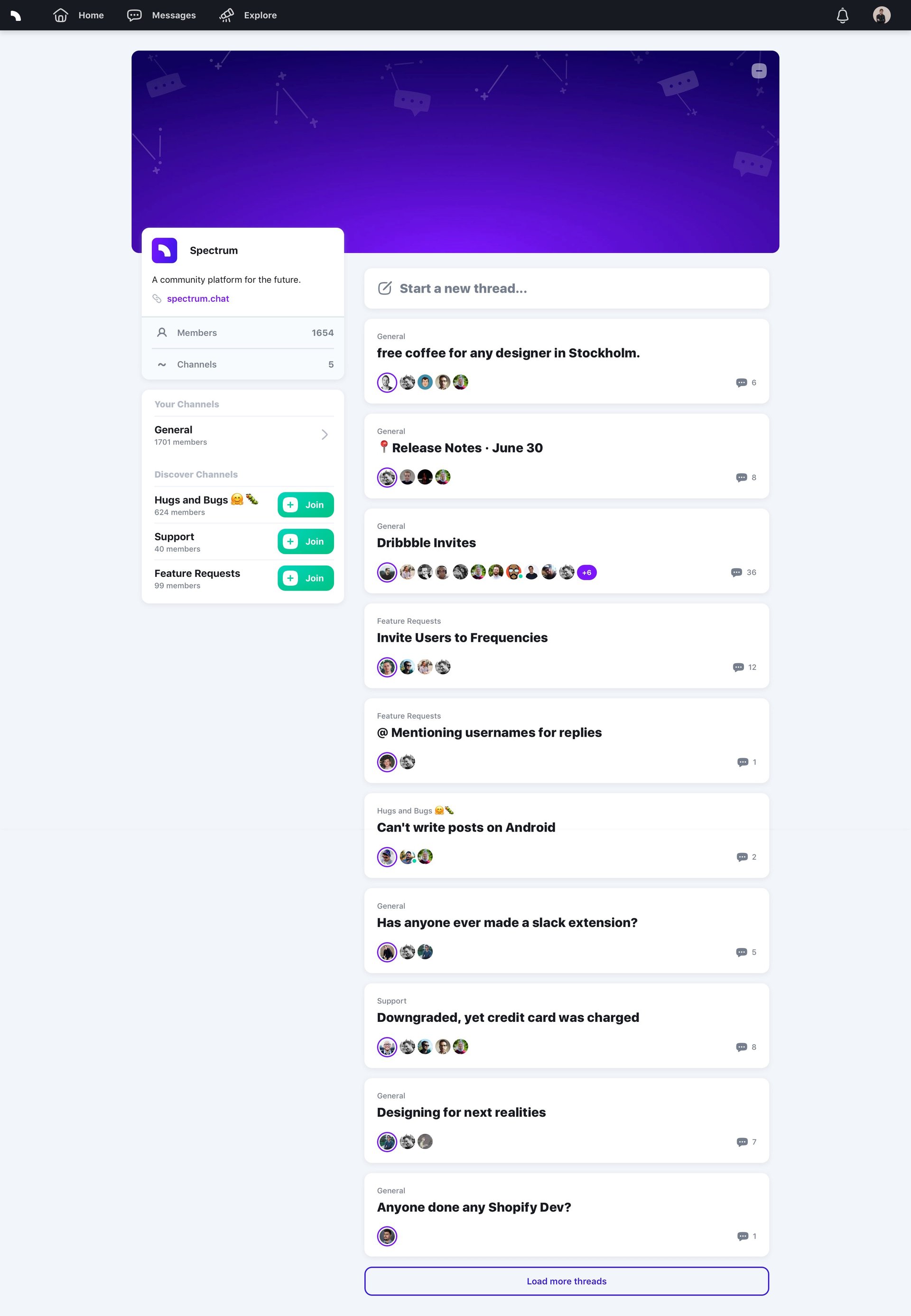 Spectrum
				detail page page example