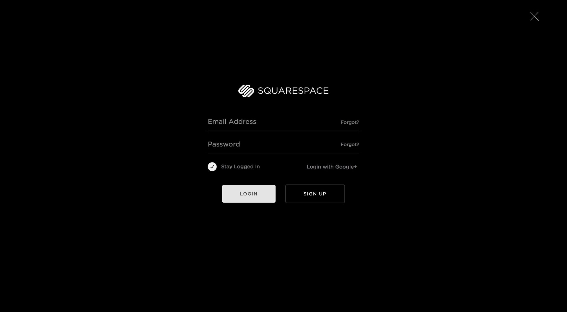 Squarespace
				signin page example