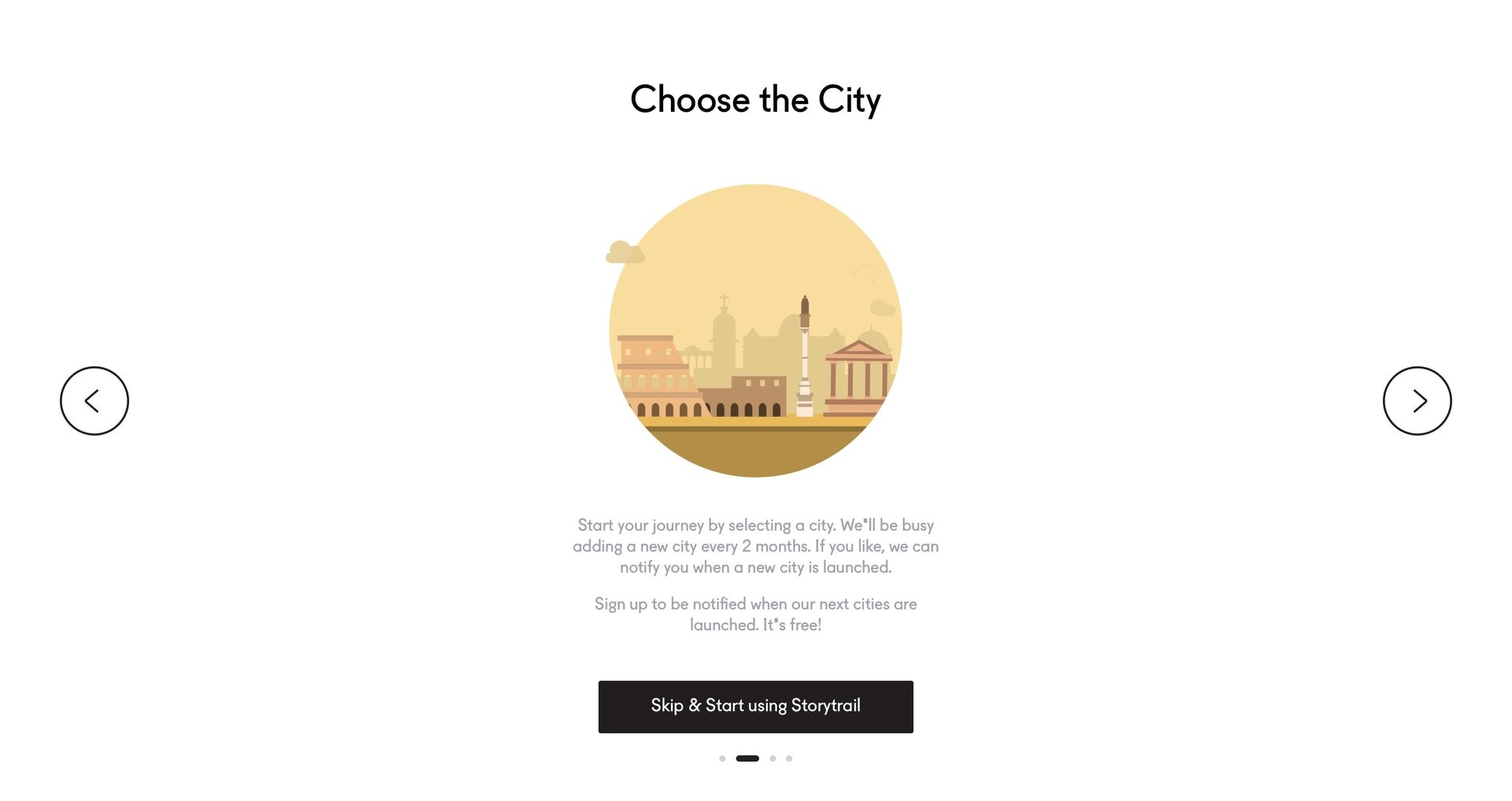 Storytrail
				onboarding page example