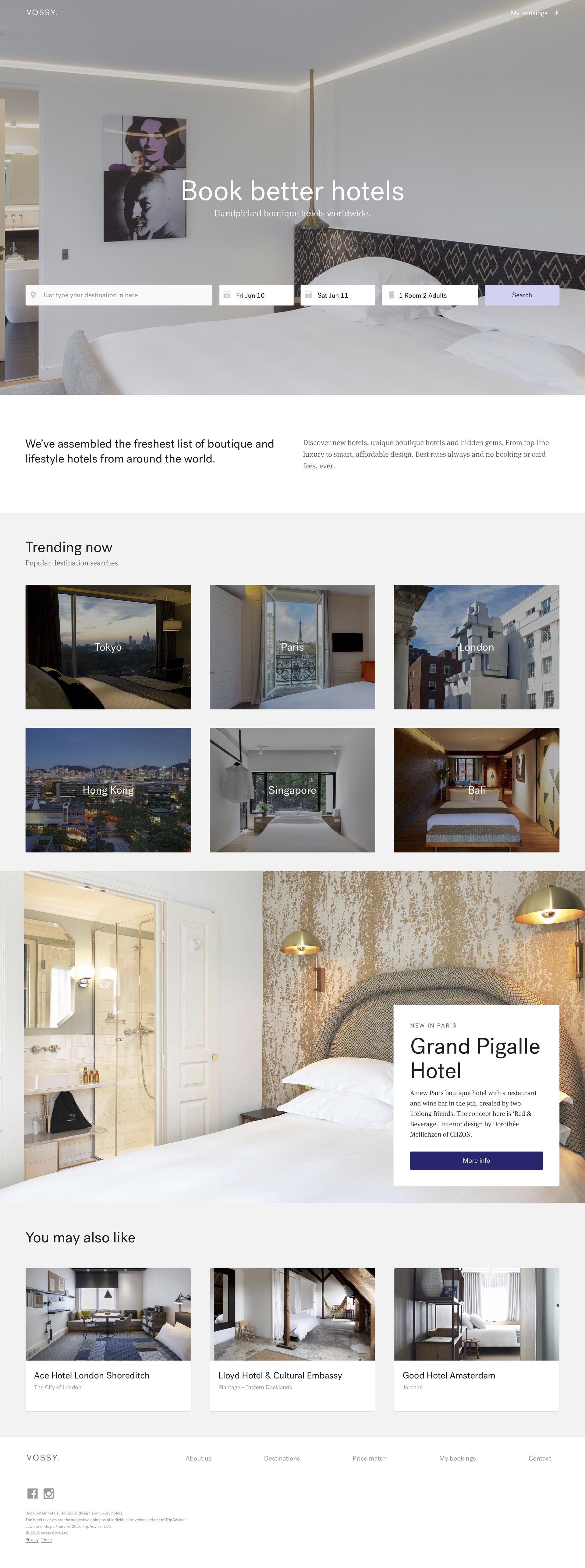 Vossy
				landing page page example