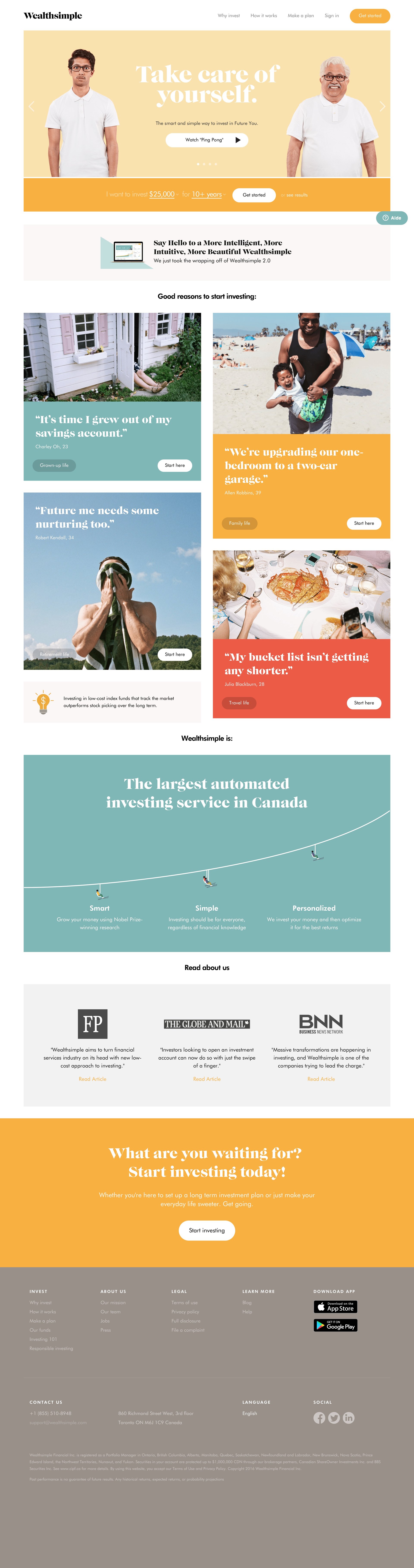 Wealthsimple
				 page example