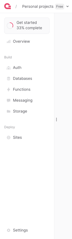 Appwrite — Vertical navigation component