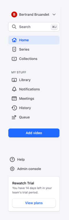Rewatch — Vertical navigation component