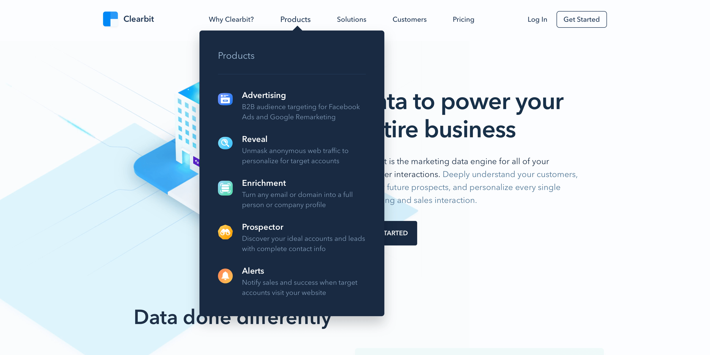Clearbit - Clearbit - B2B Lead Data Enrichment, Qualification & Scoring | Company Lookup | Account Based Marketing | Form Autofill Solutions screen