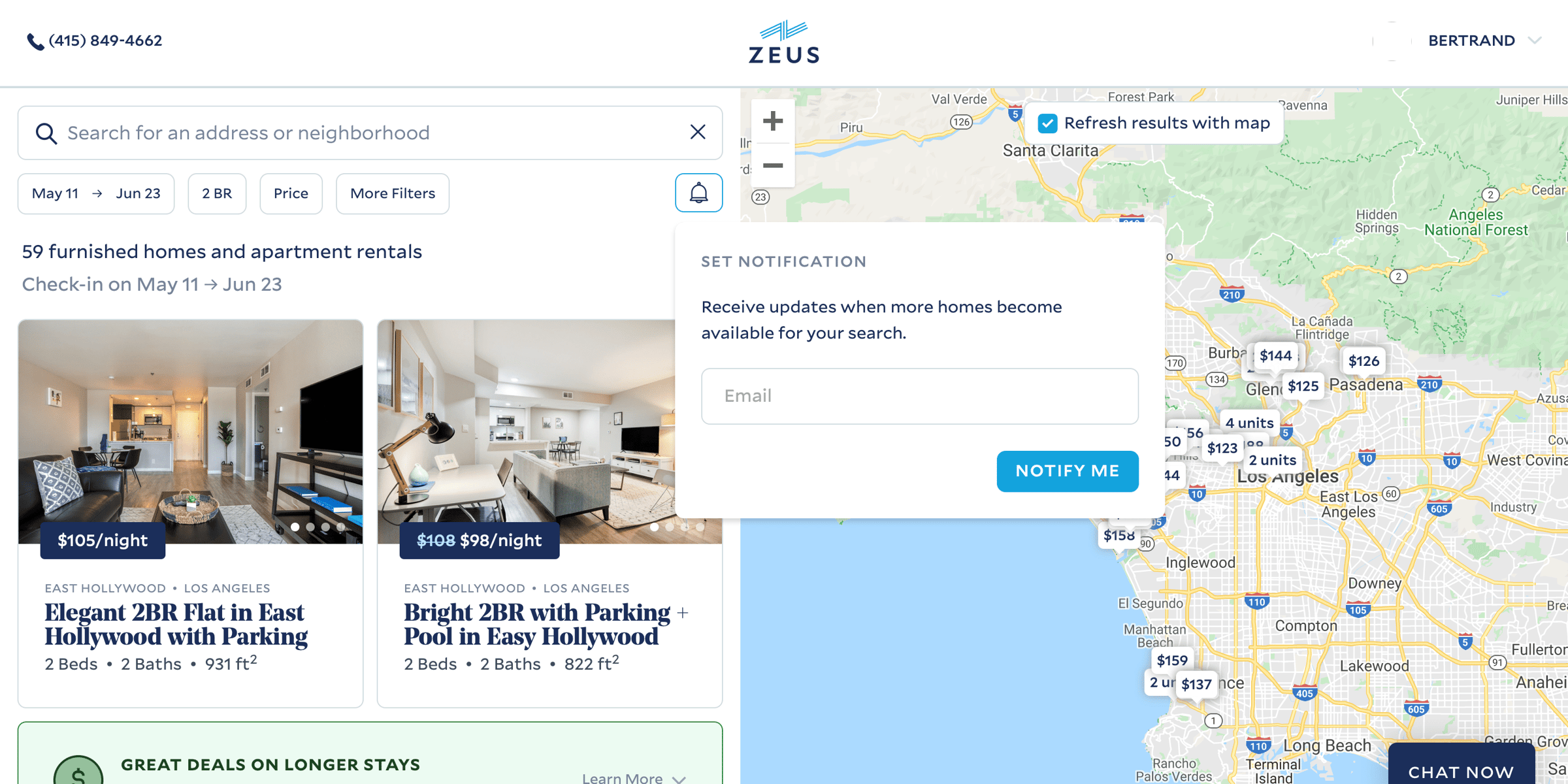 Zeus living - Set notification screen