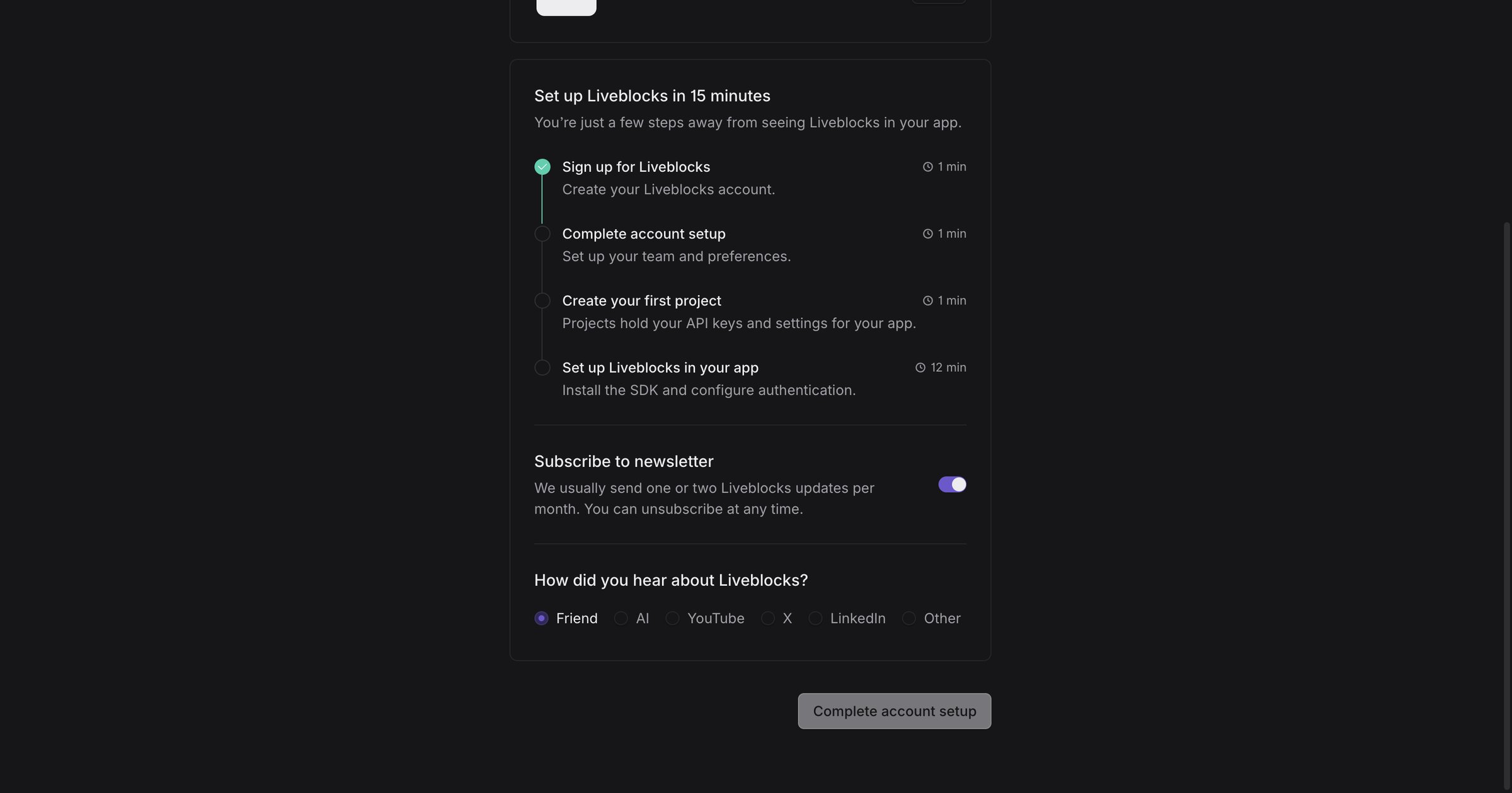 Liveblocks - Nicelydone | Overview screen