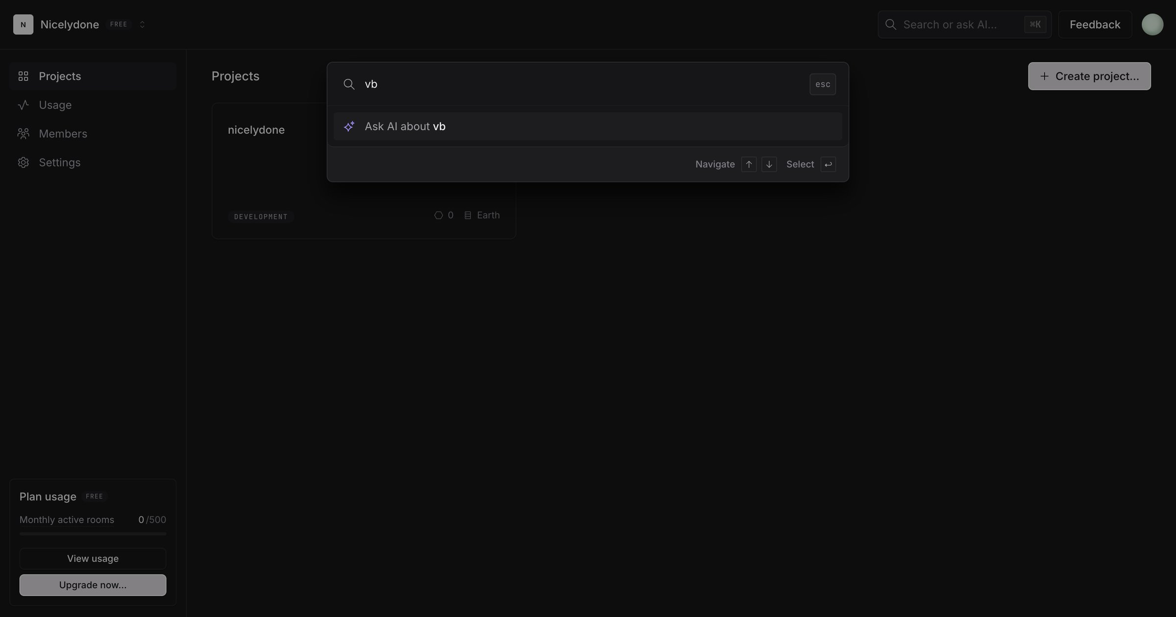 Liveblocks - Nicelydone | Overview screen