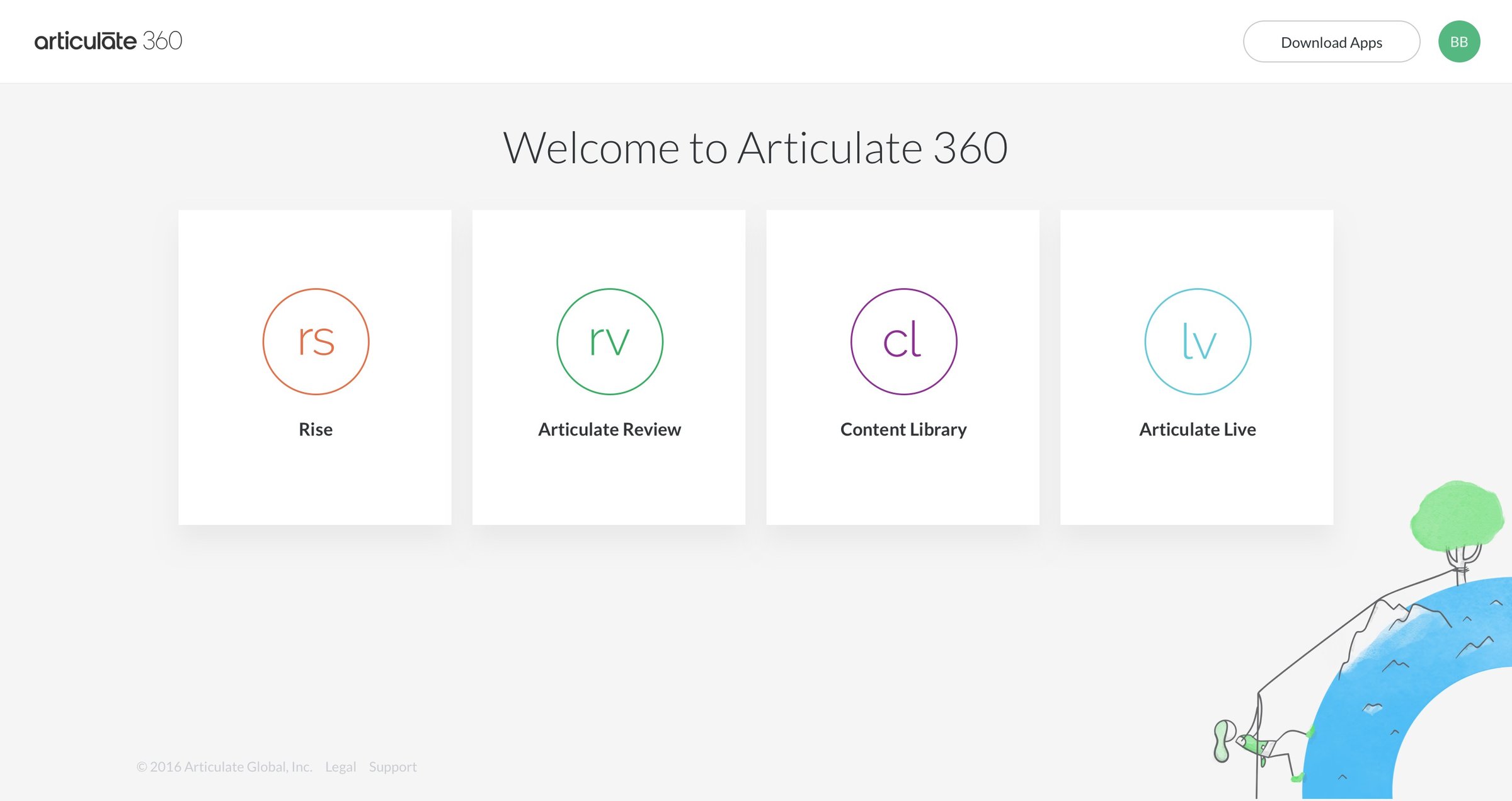 Articulate - Home screen